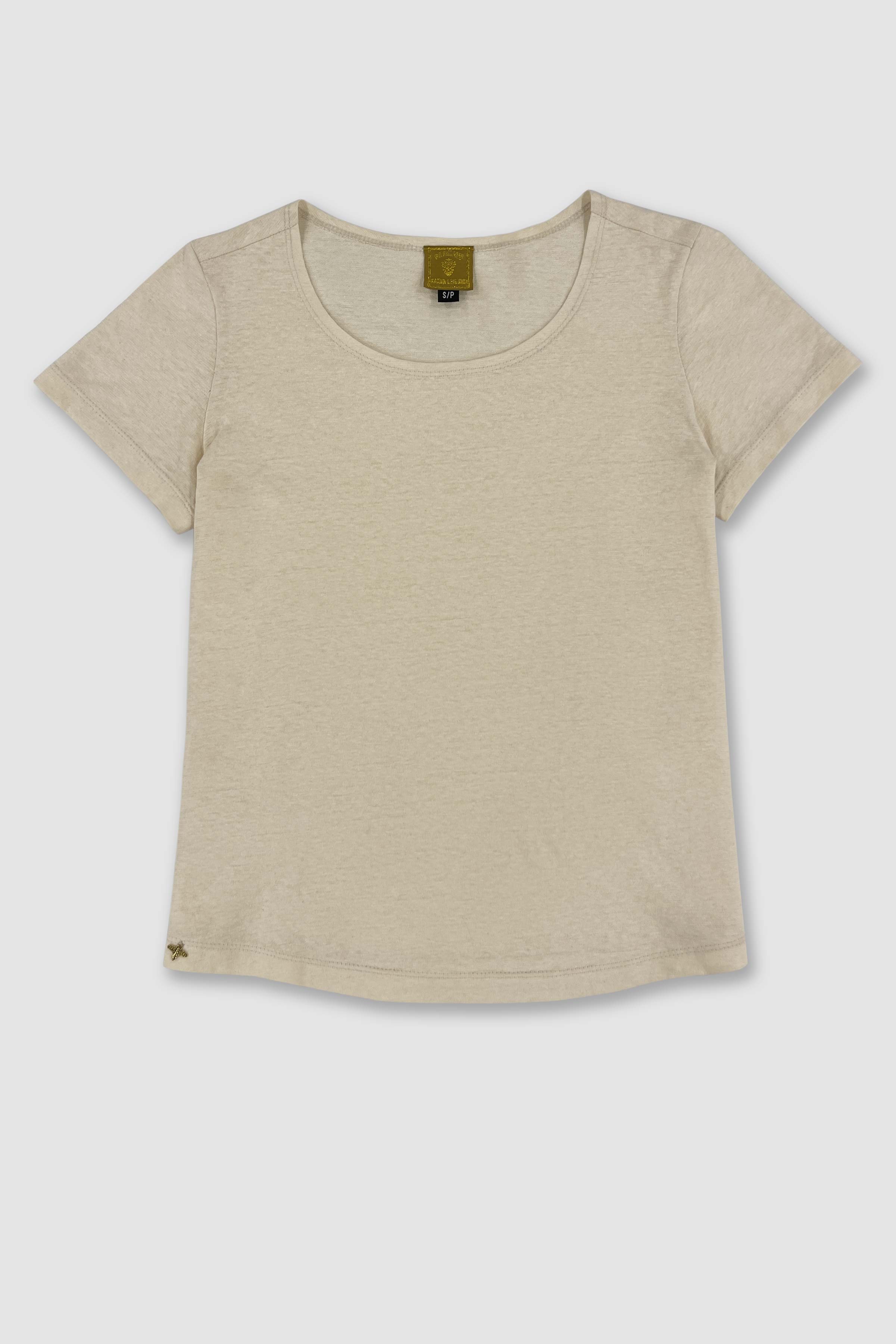 Hemp Scoop Neck T-Shirt - Cream