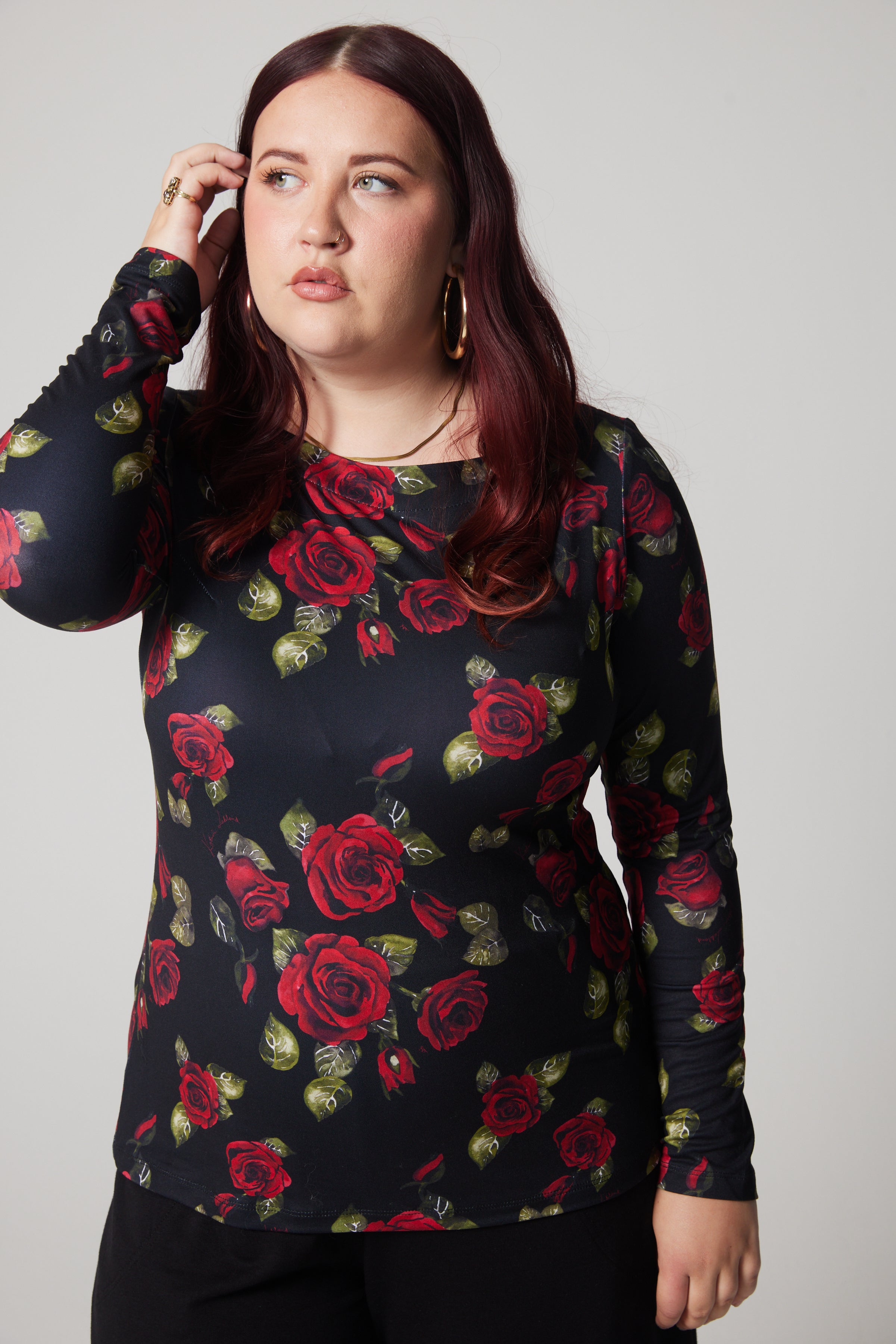 Boat Neck - Roses
