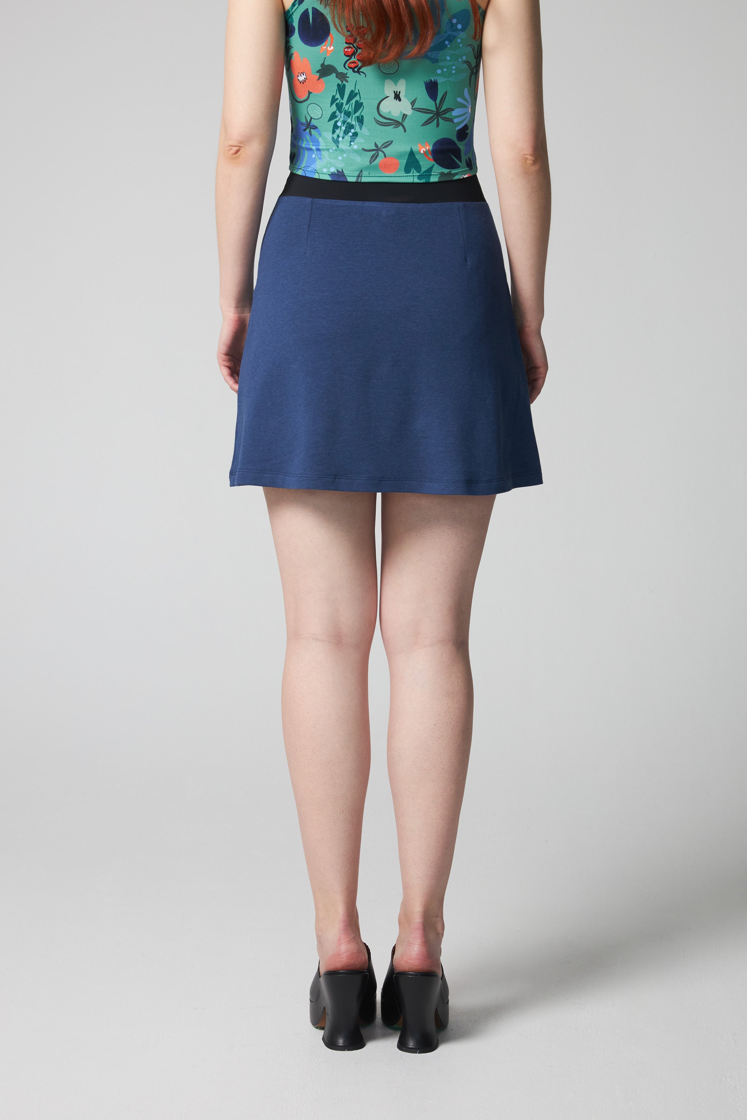 Organic Bamboo Mini Skirt - Blue