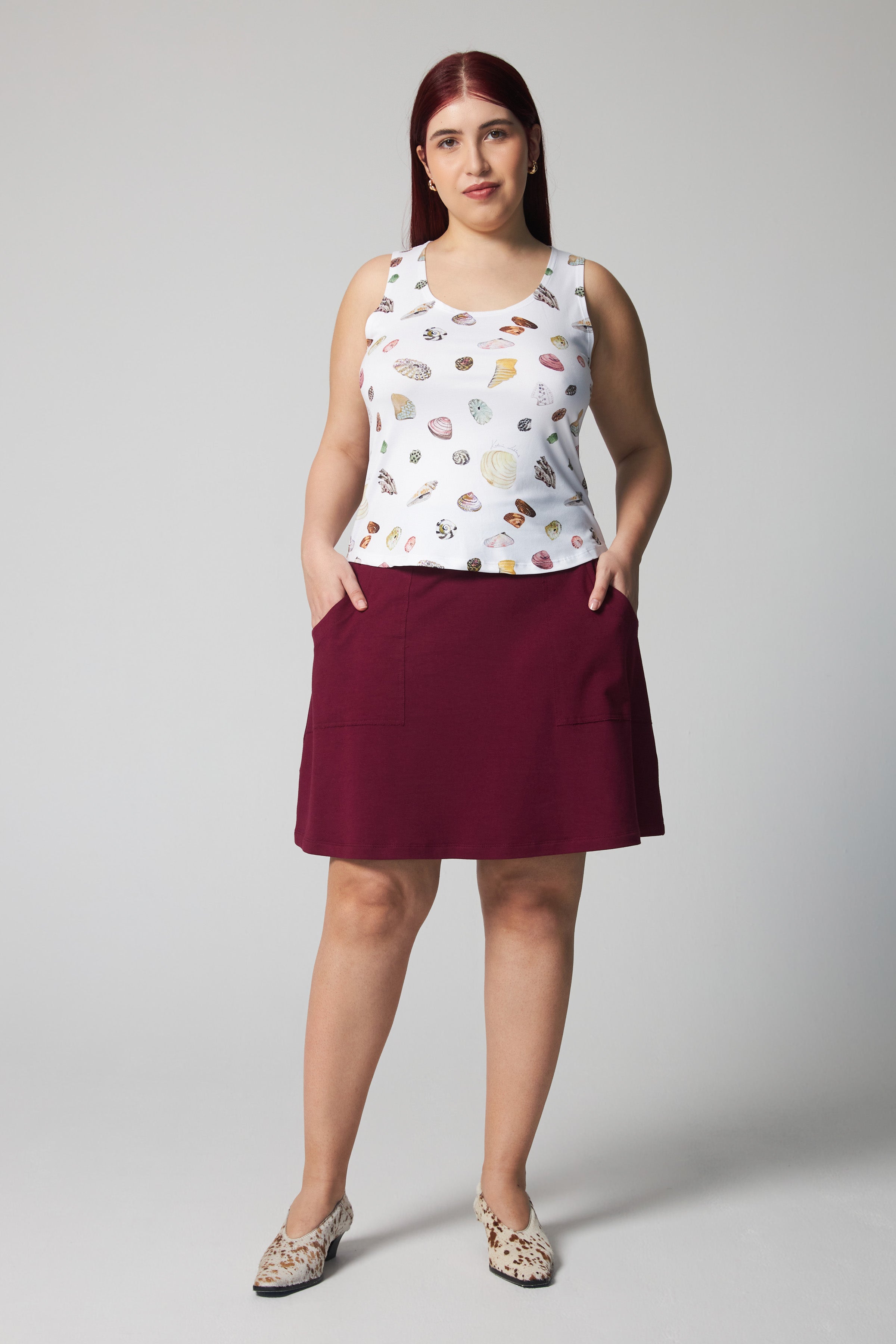 Organic Bamboo Mini Skirt - Wine