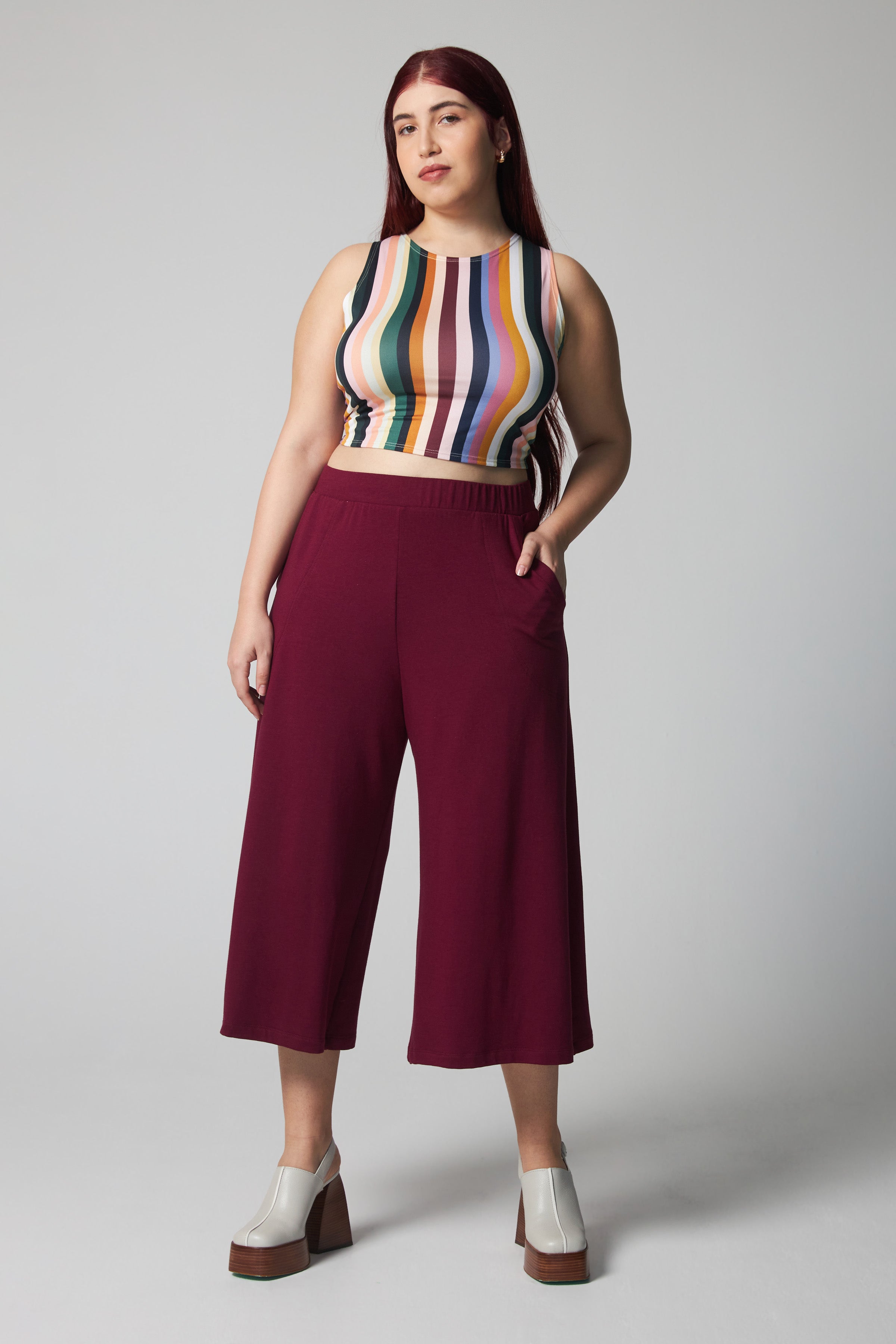 Organic Bamboo Cascais Pants - Wine