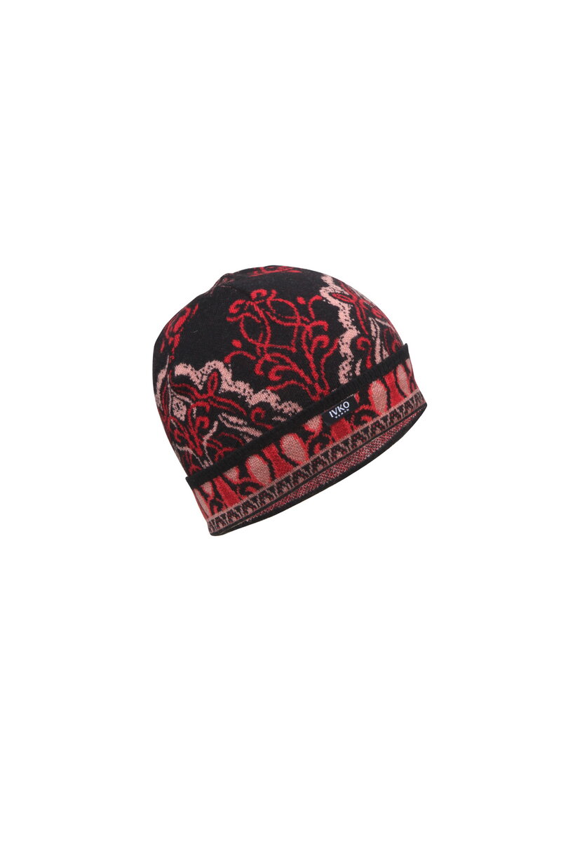 Jacquard Cap, Ornament Pattern - Black