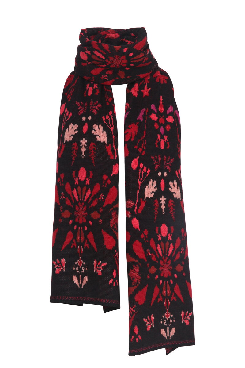 Scarf, Plantopia Pattern - Black