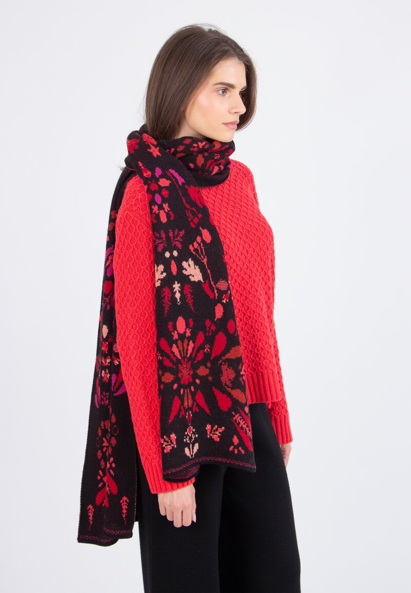 Scarf, Plantopia Pattern - Black