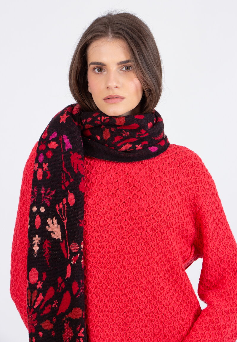 Scarf, Plantopia Pattern - Black