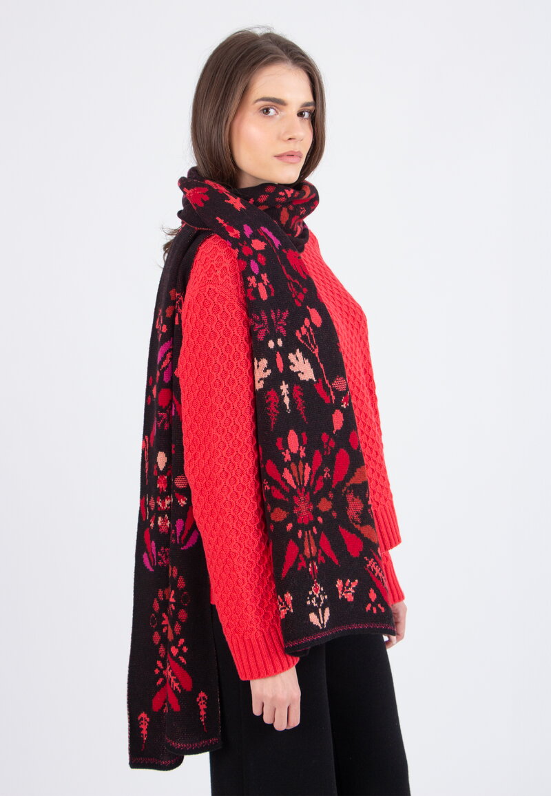 Scarf, Plantopia Pattern - Black