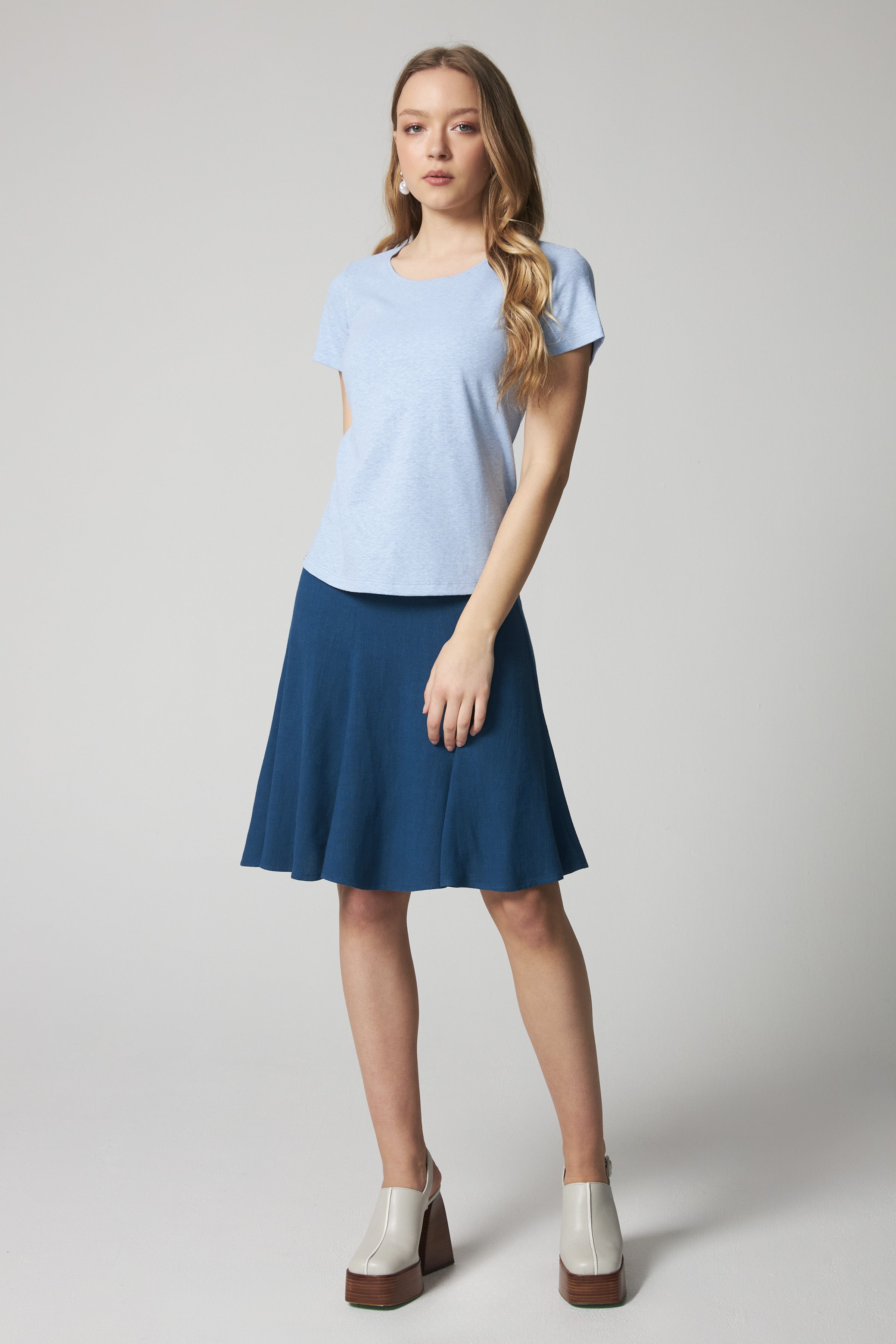 Linen Dancing Skirt - Blue