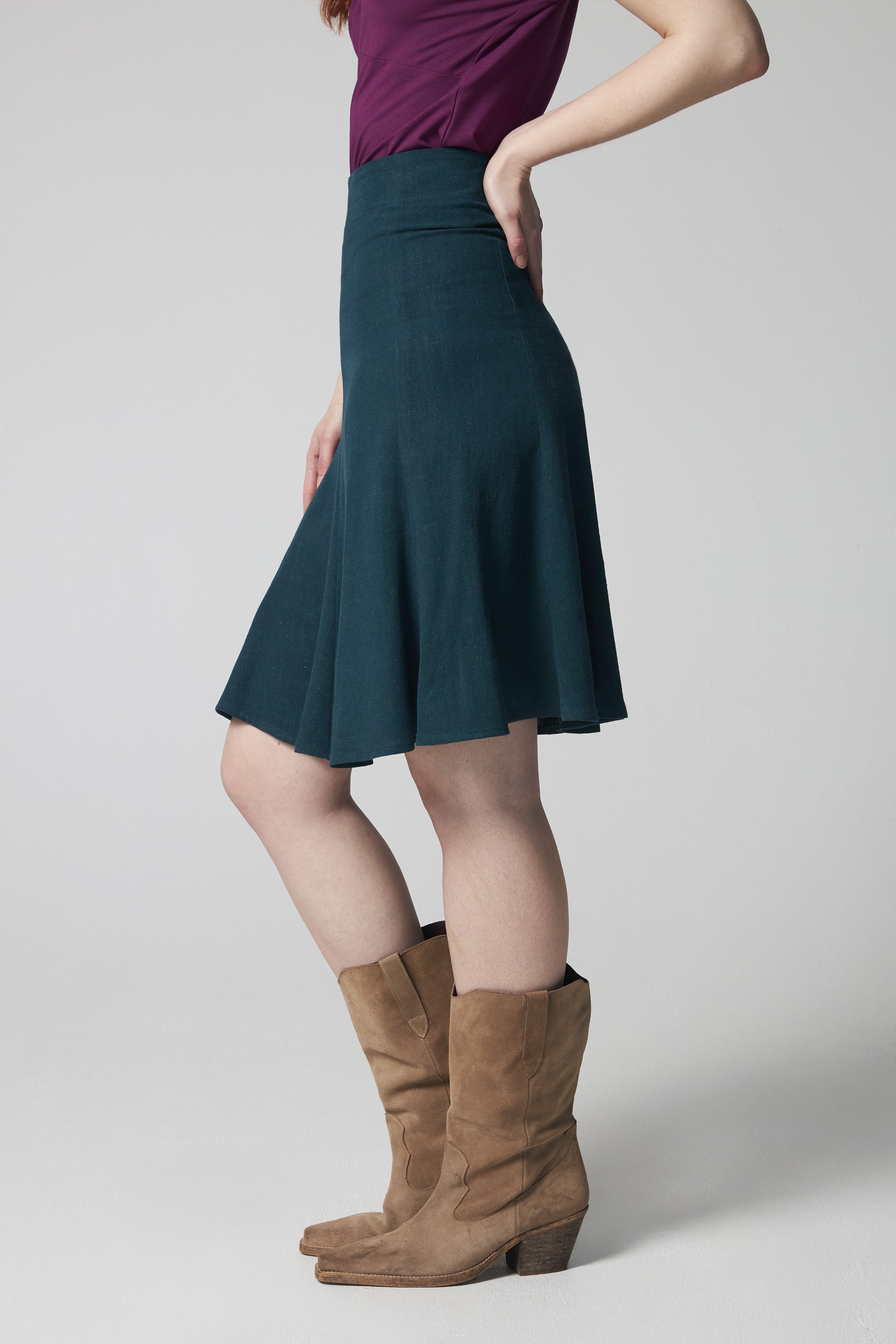 Linen Dancing Skirt - Green