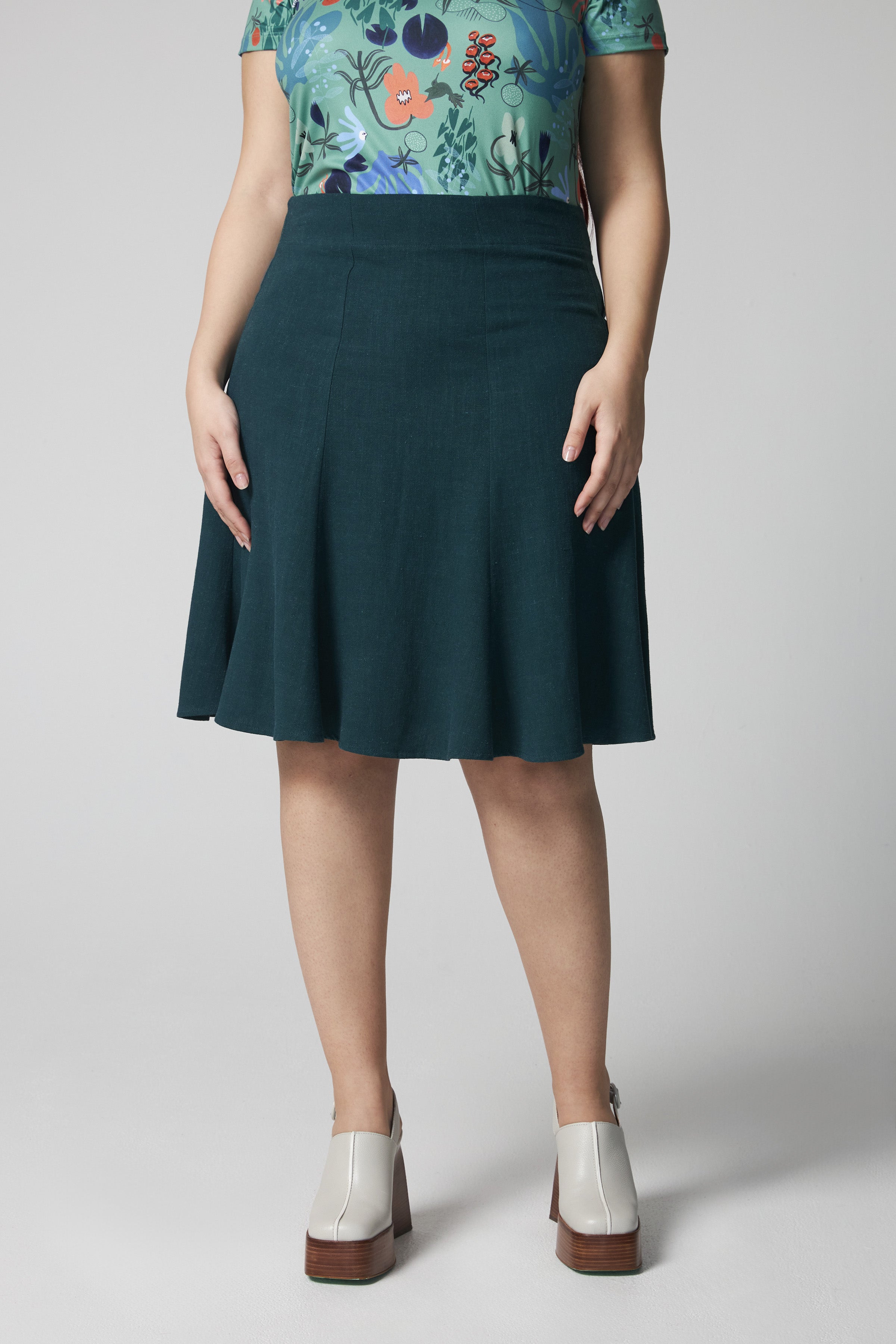 Linen Dancing Skirt - Green