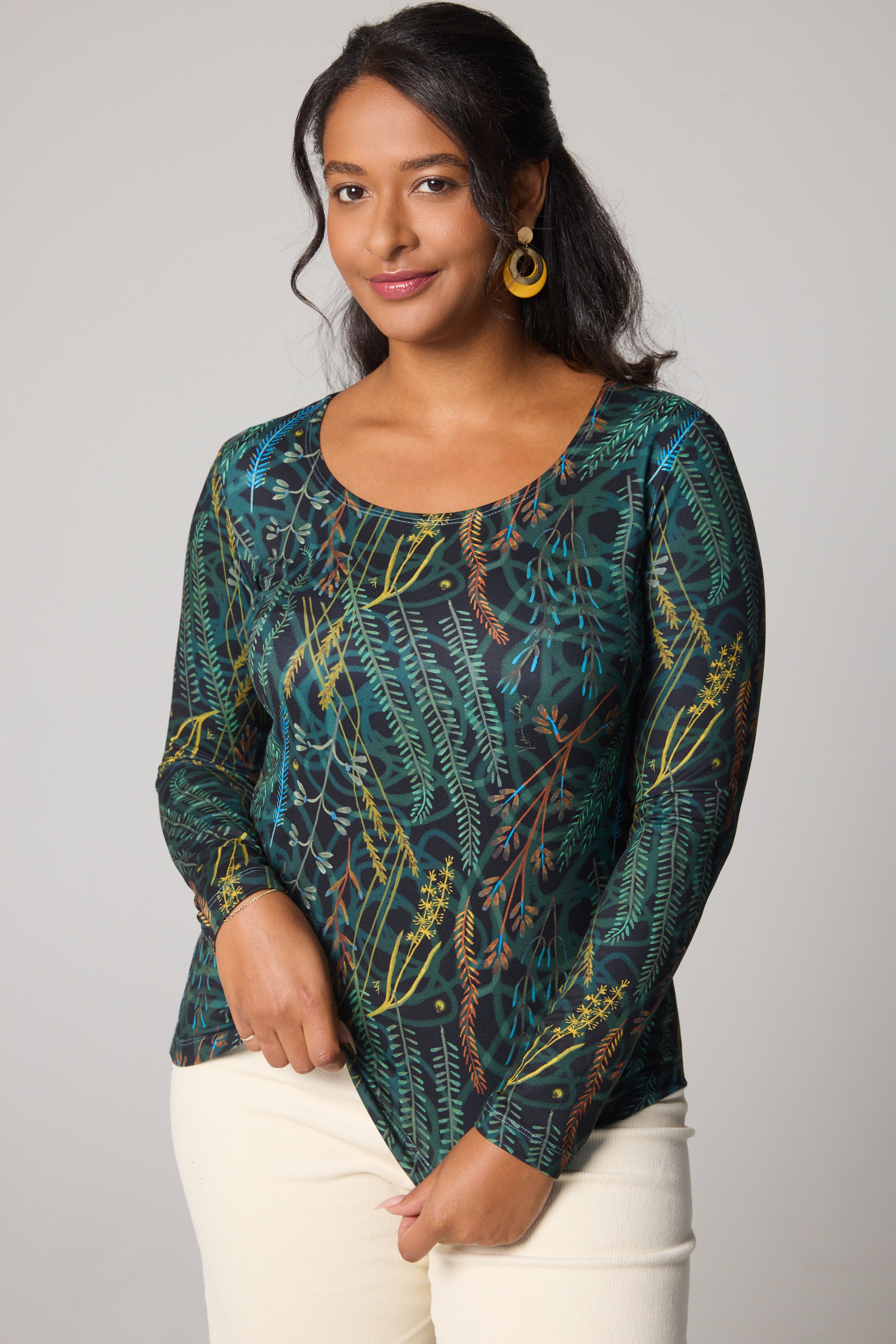 Long Sleeve Scoop Neck - Firefly