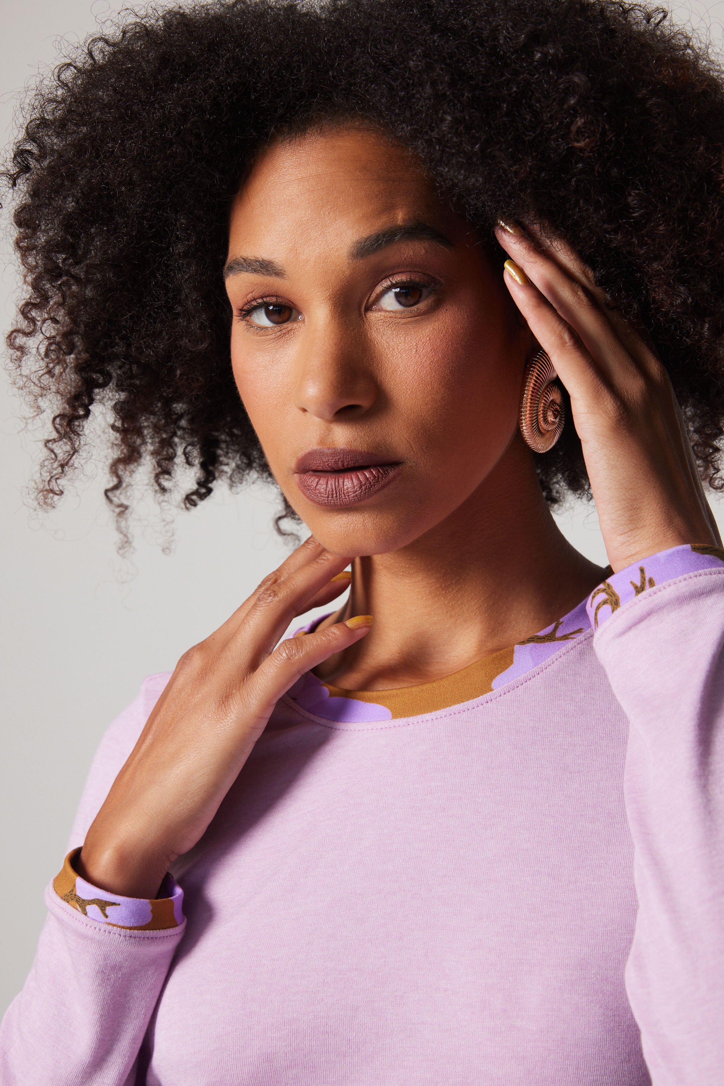 Merino Wool, Crewneck - Lavender, Branching