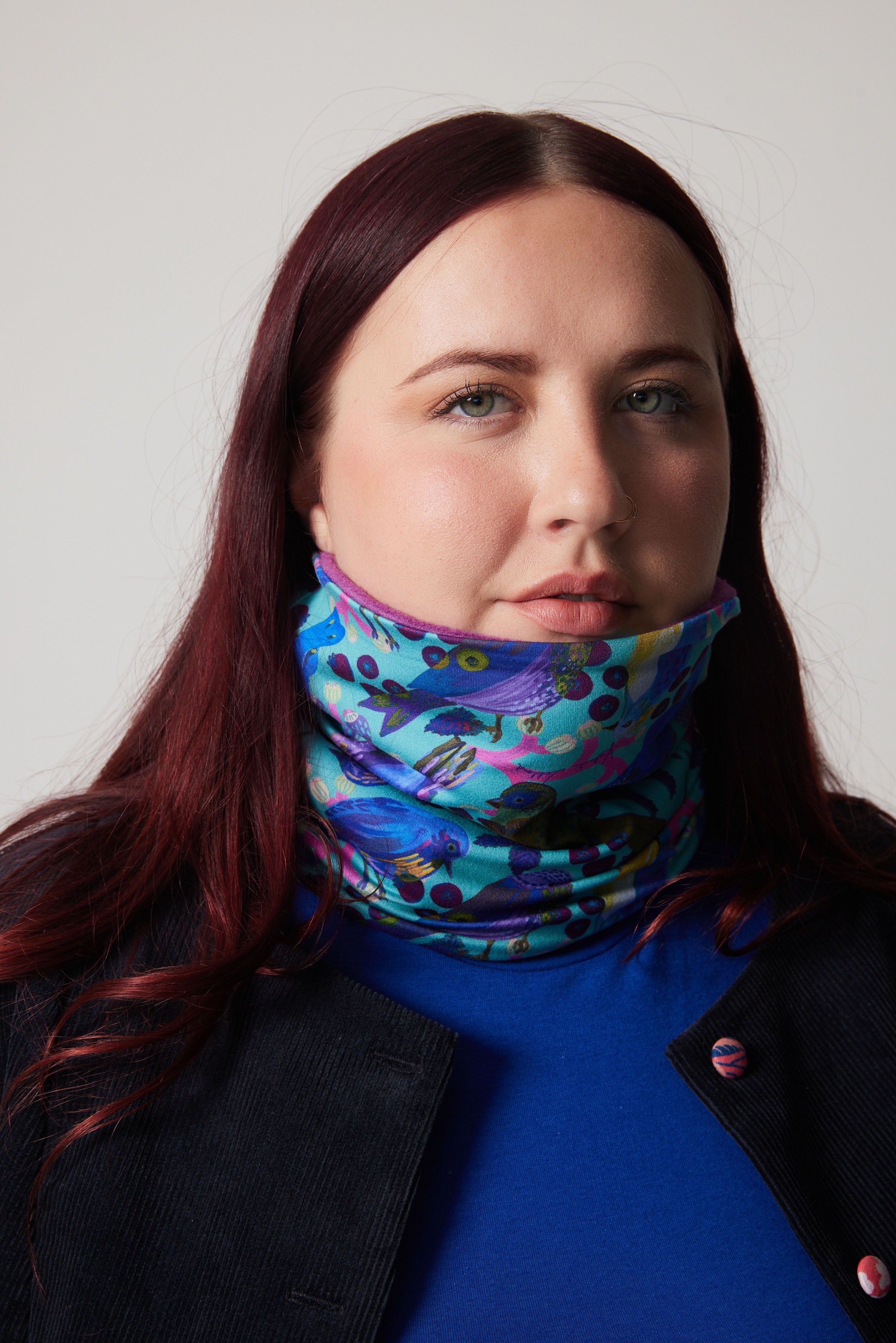 Neck Warmer - Blueberry Birds