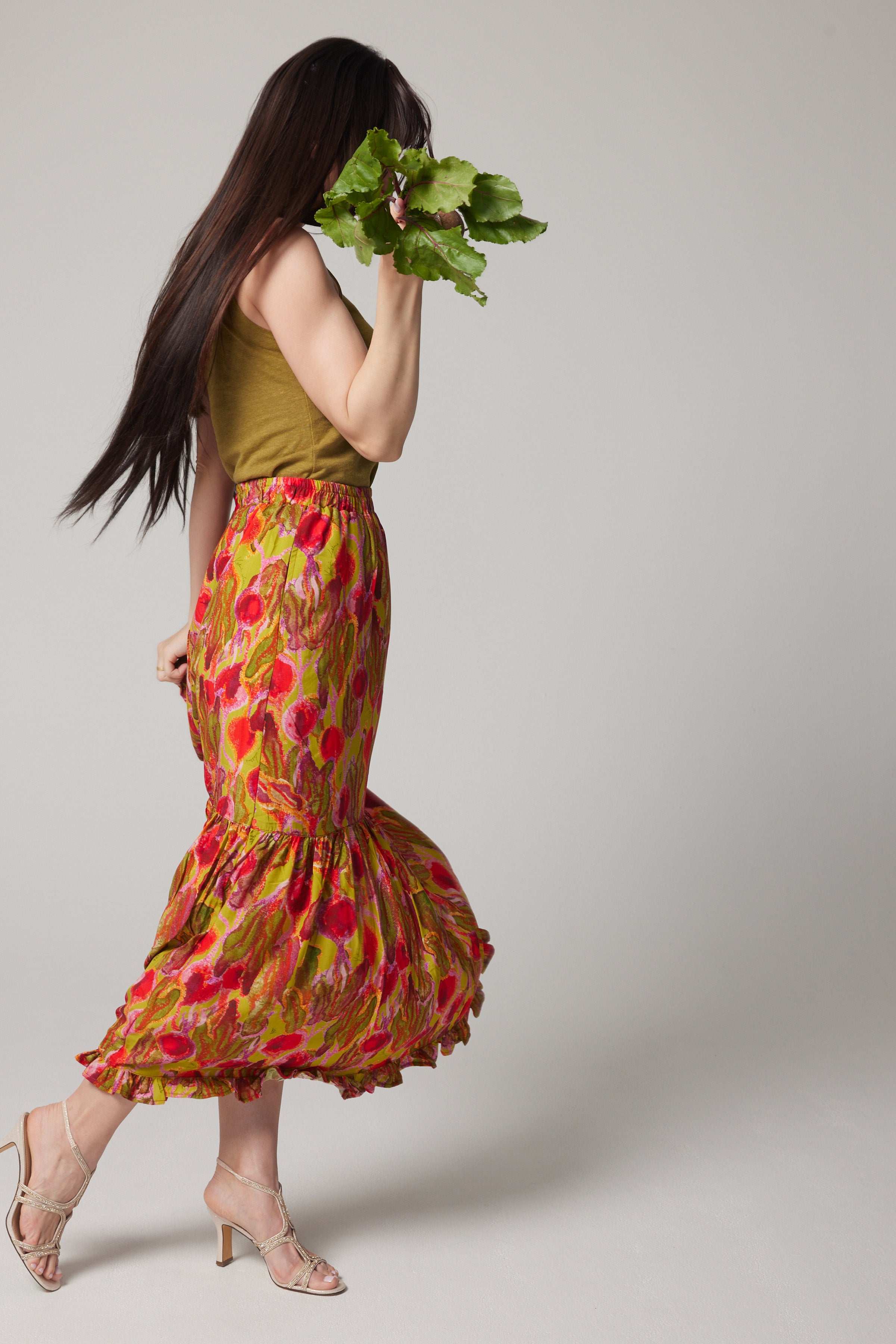 Tiered Maxi Skirt - Beets