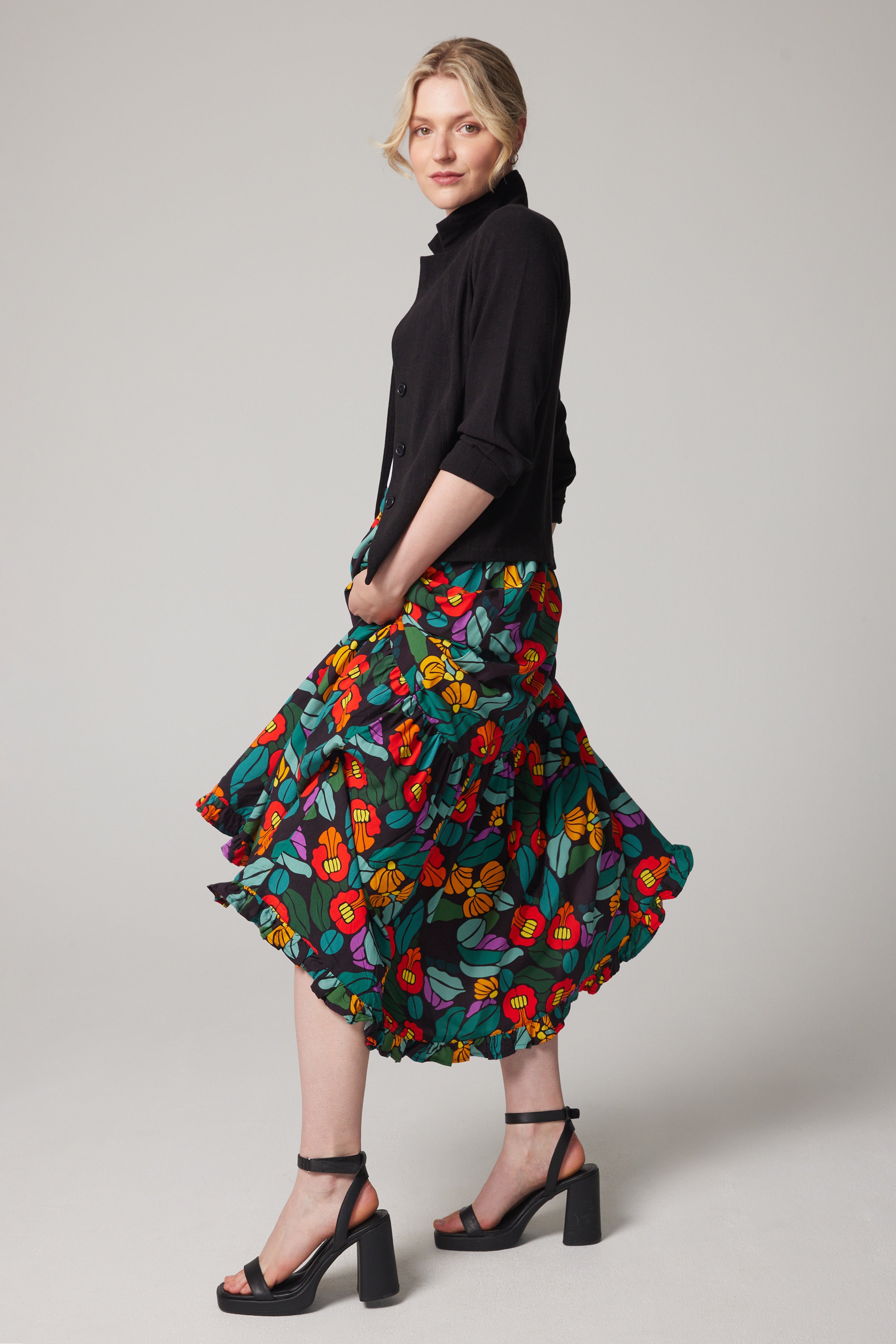 Jupe maxi à niveaux - Floracoeur