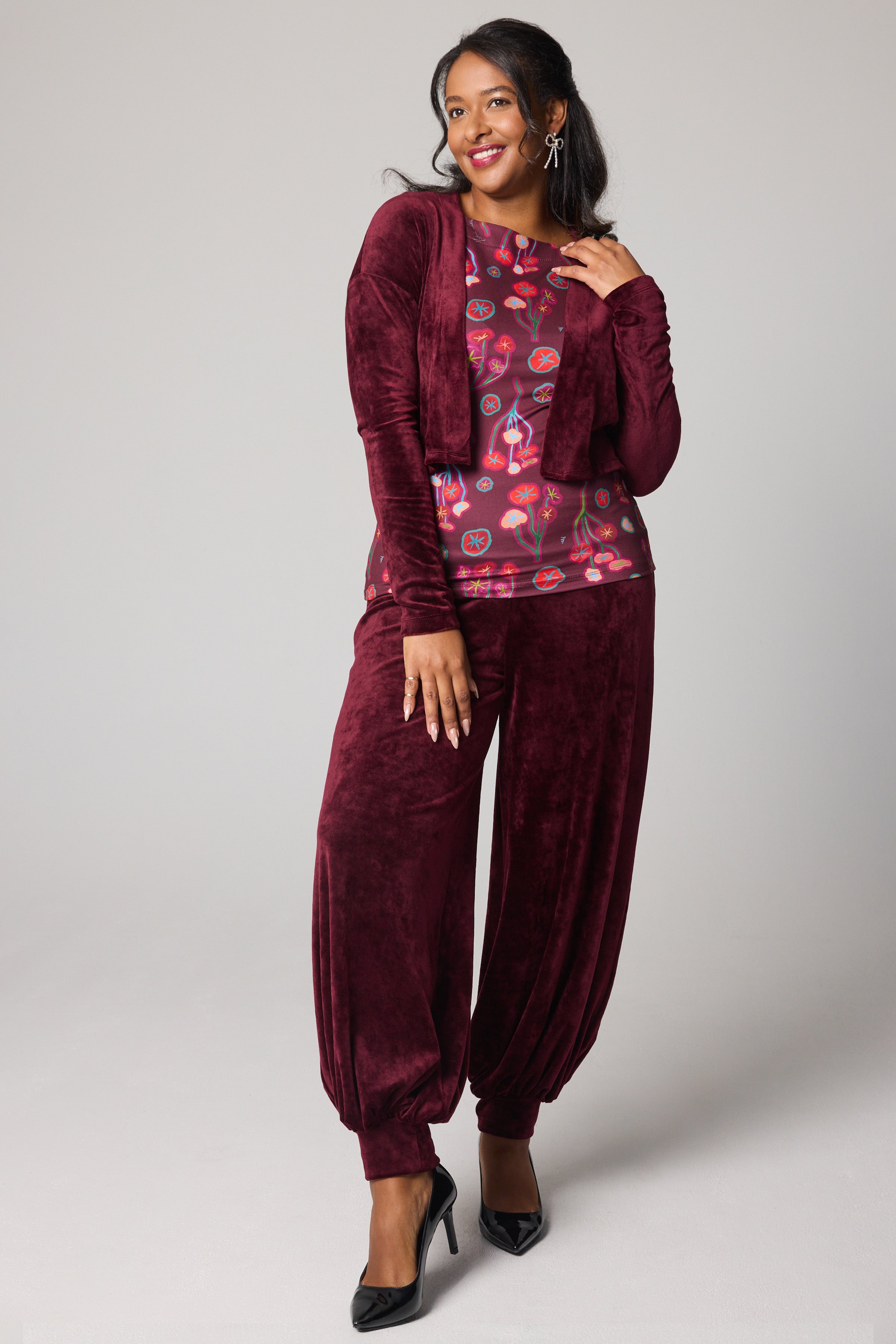 Velvet Pant - Burgundy