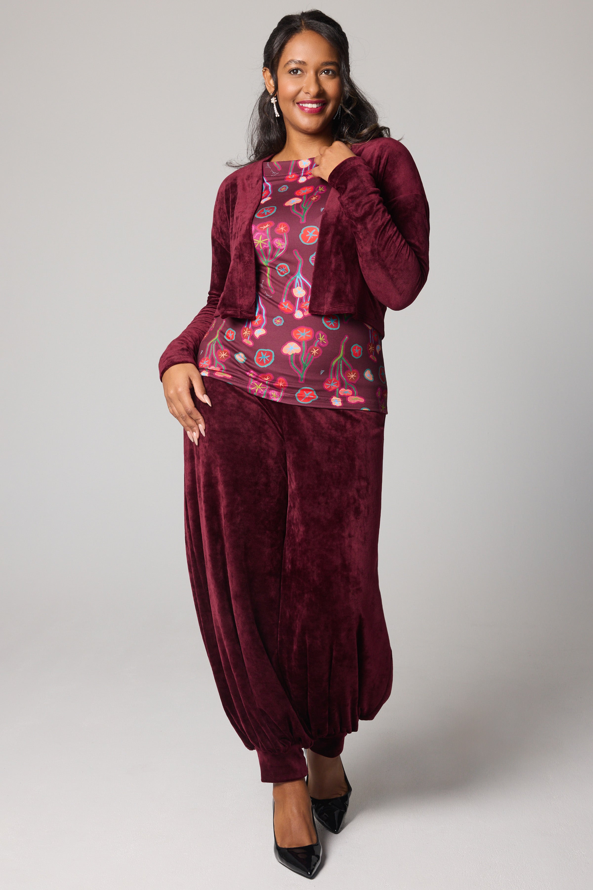 Velvet Pant - Burgundy