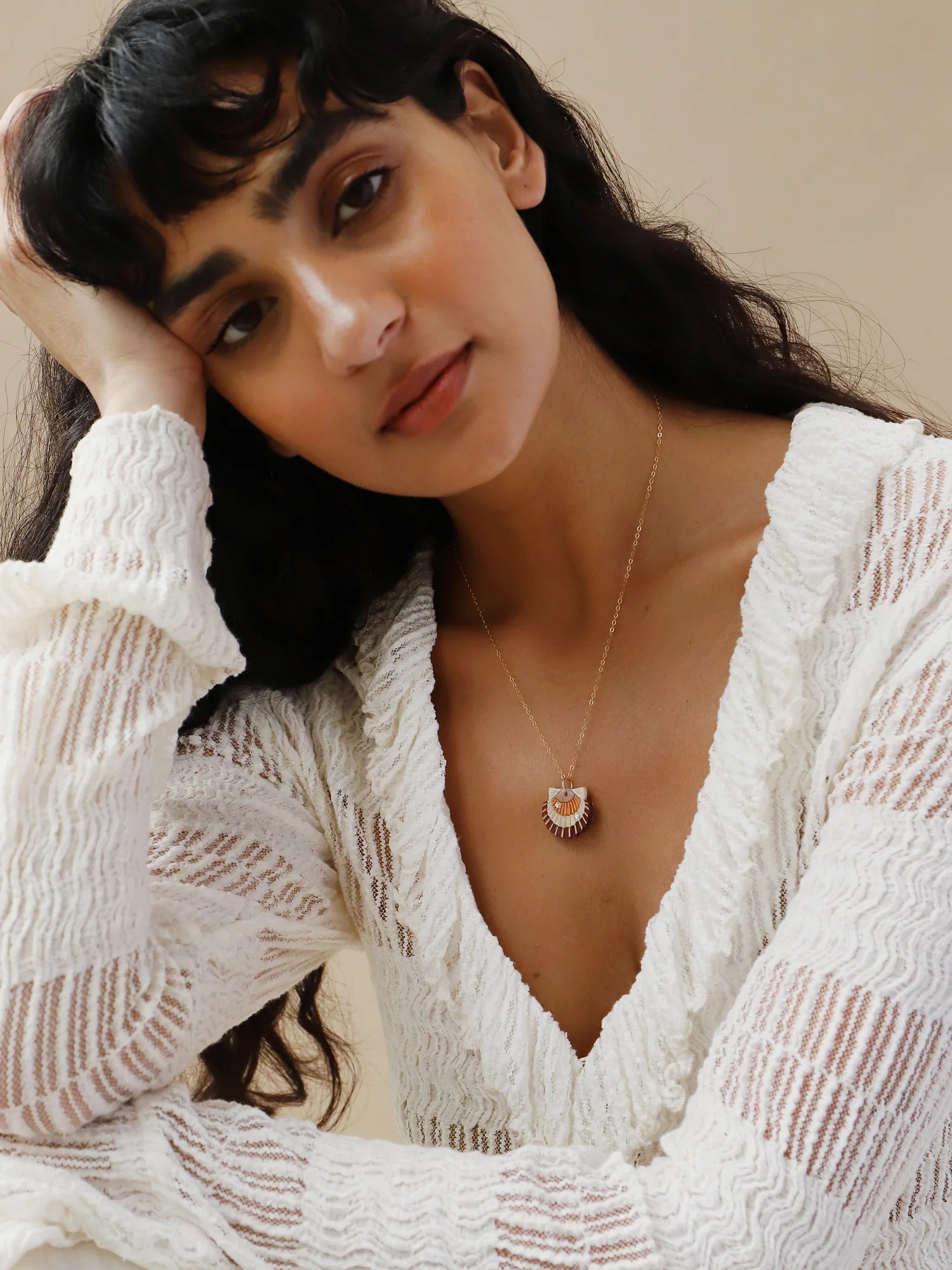 Wolf & Moon - Scallop Shell Necklace
