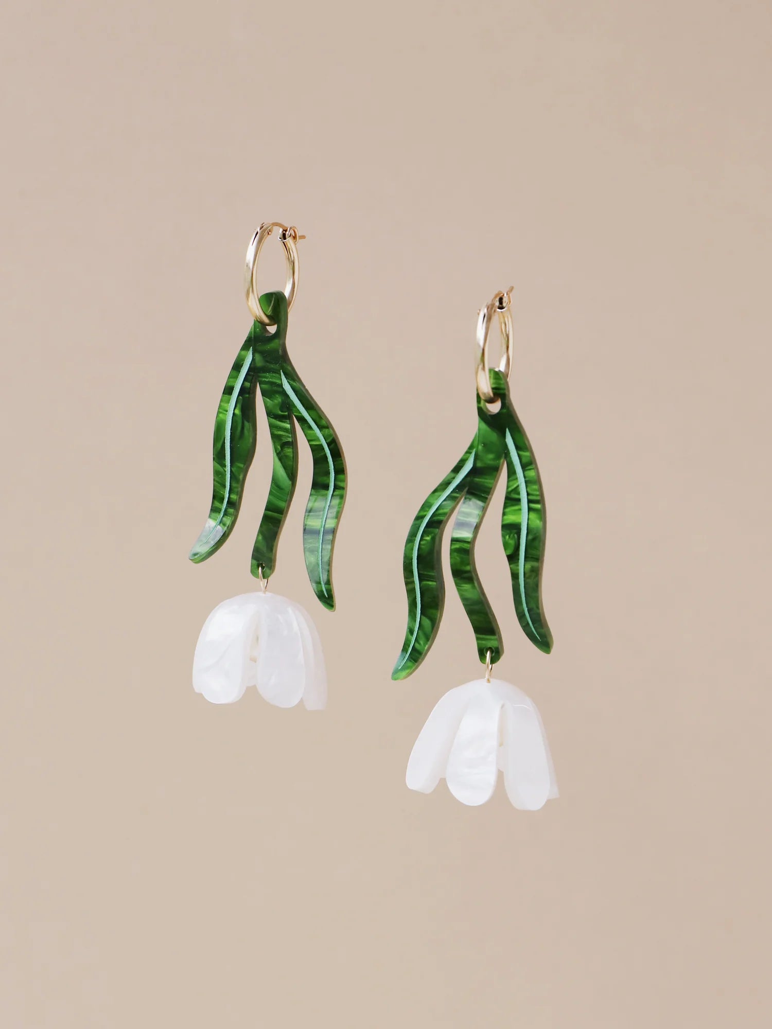 Wolf & Moon - Tulip Statement Hoops in White