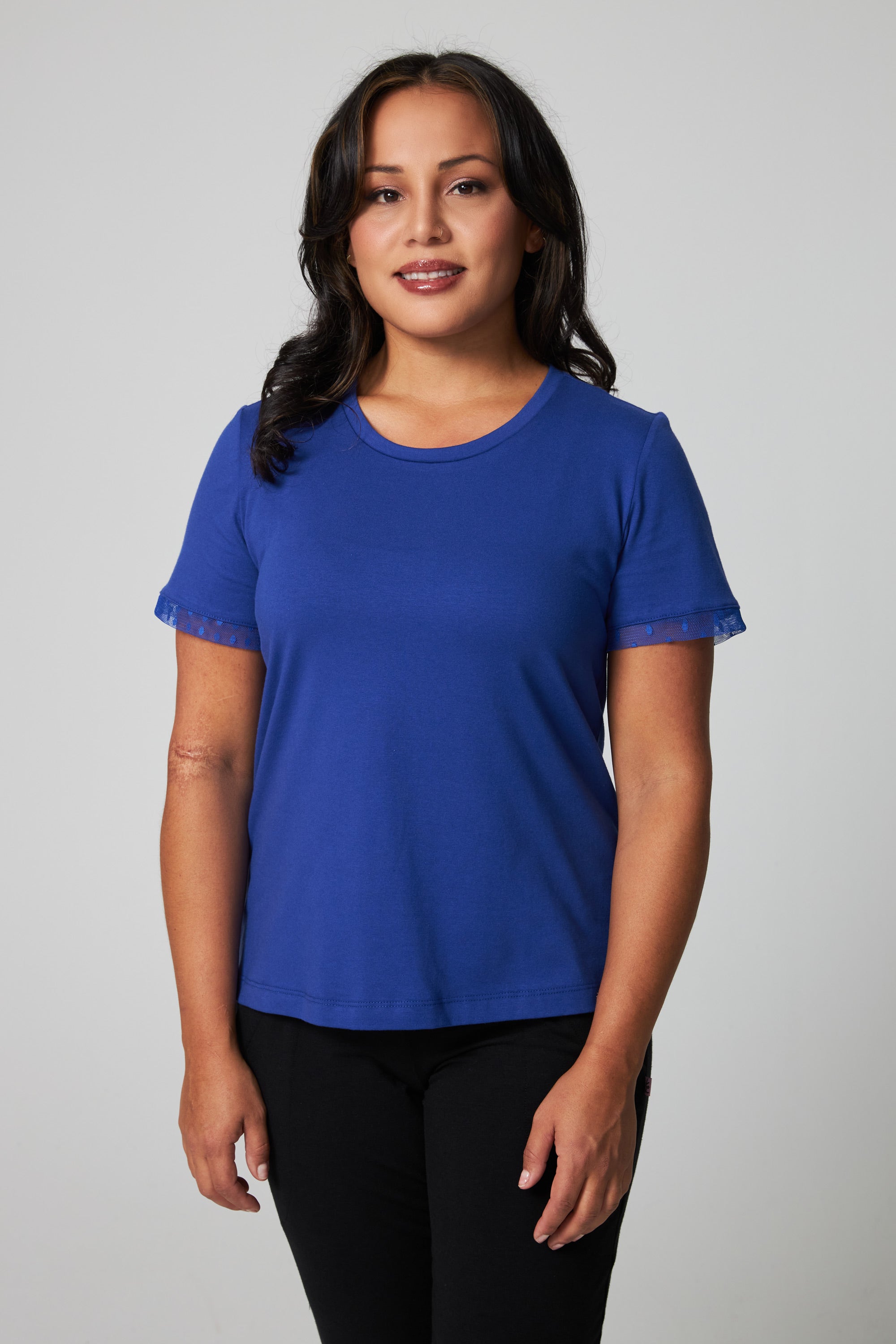 Mesh Dot T-Shirt - Blue