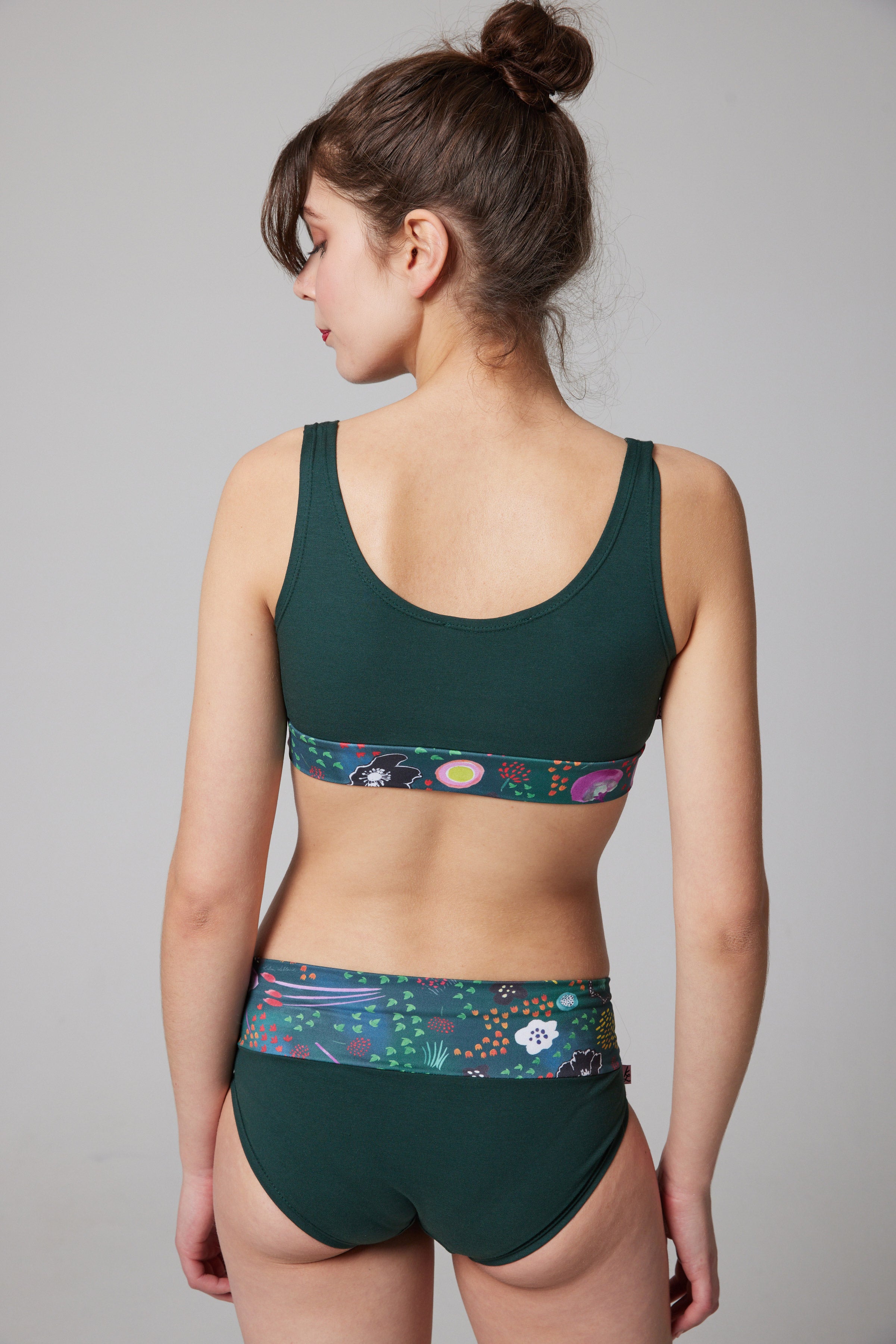 Panties -  Organic Cotton - Green/Night Garden