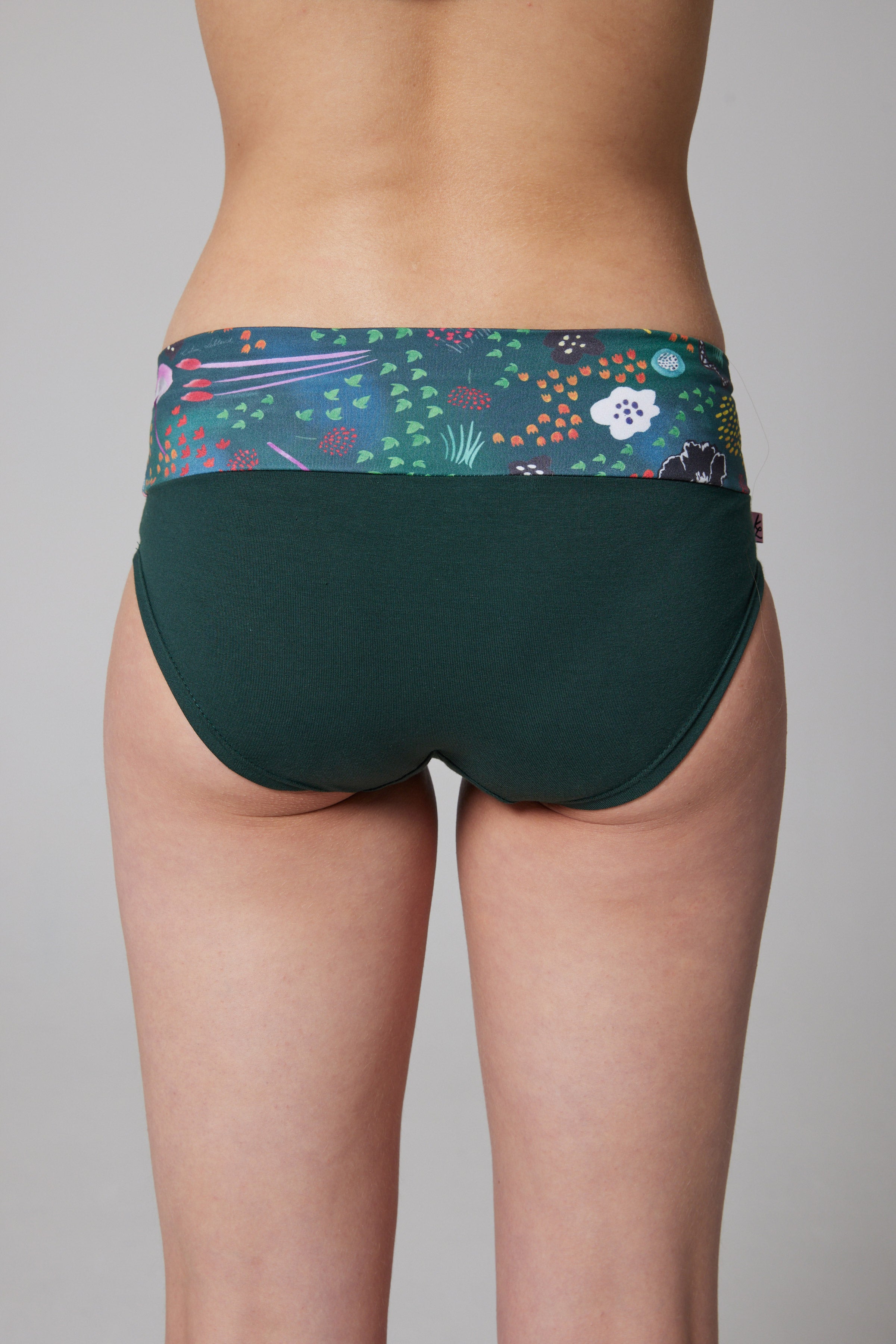 Panties -  Organic Cotton - Green/Night Garden