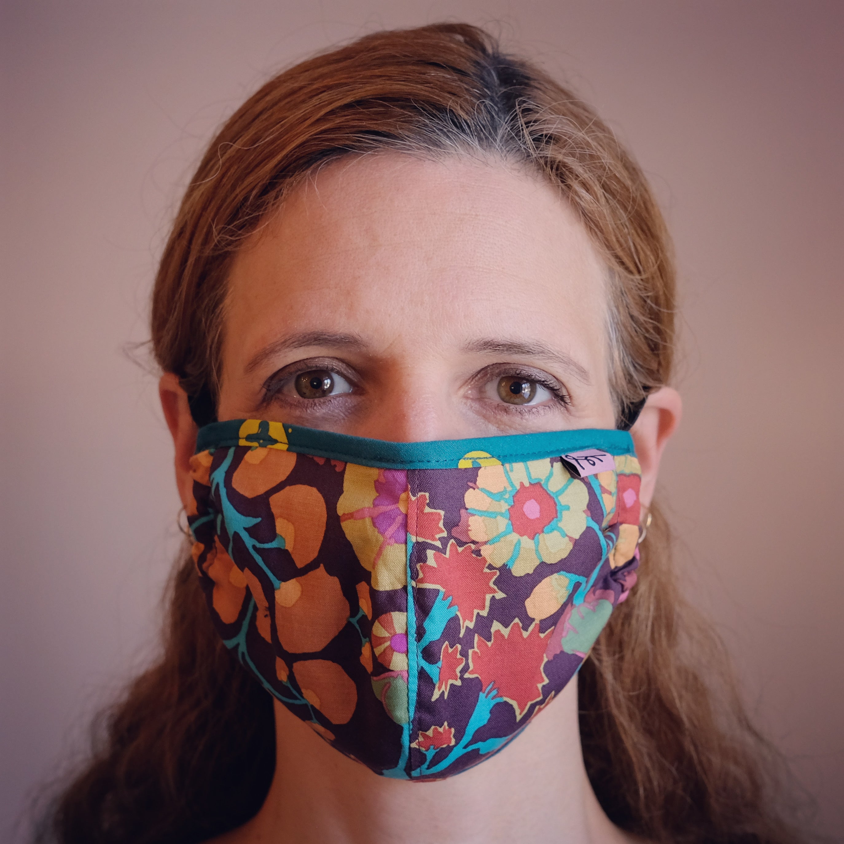 Katrin Leblond wearing face mask