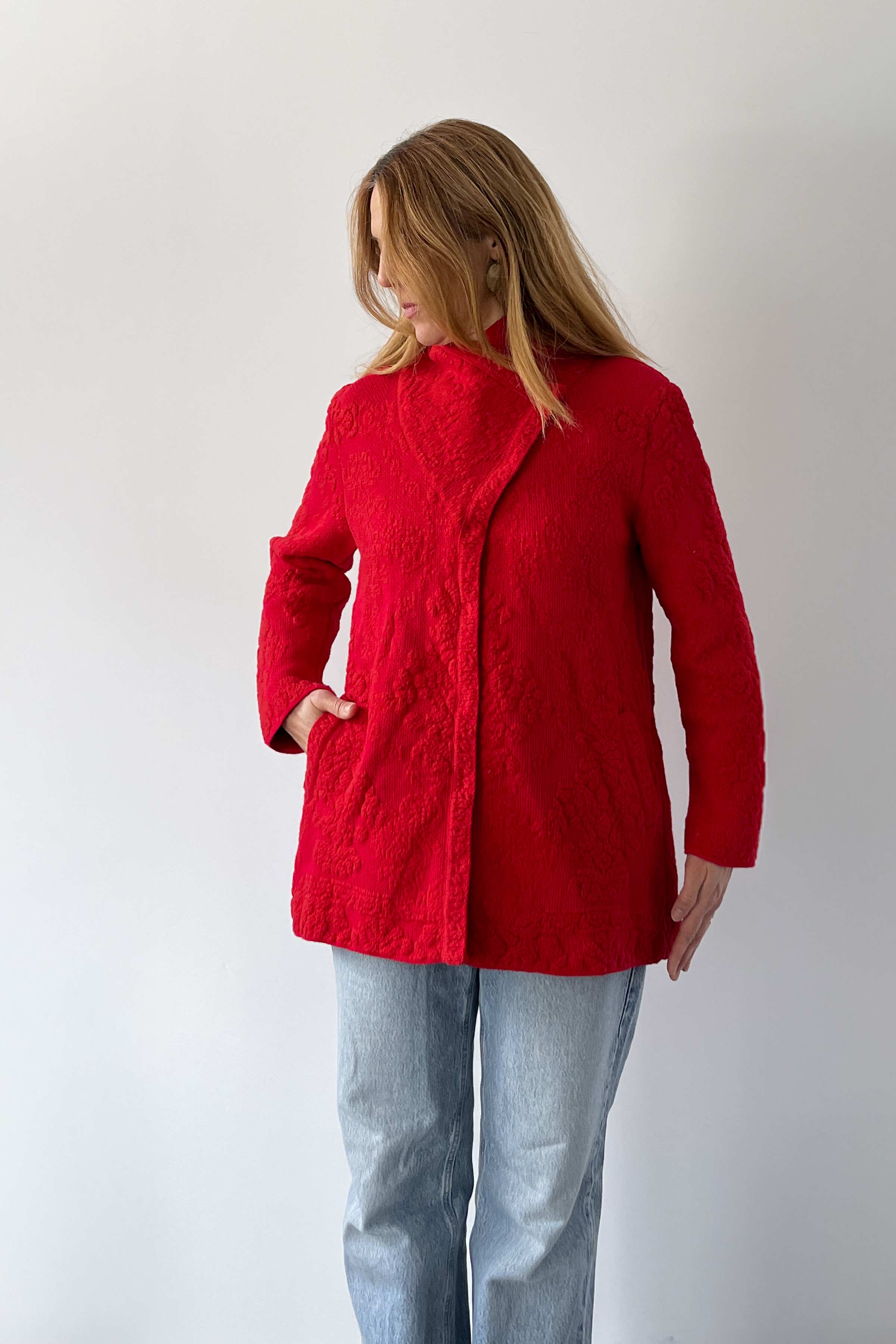 Solid Jacket, Structure Pattern - Red