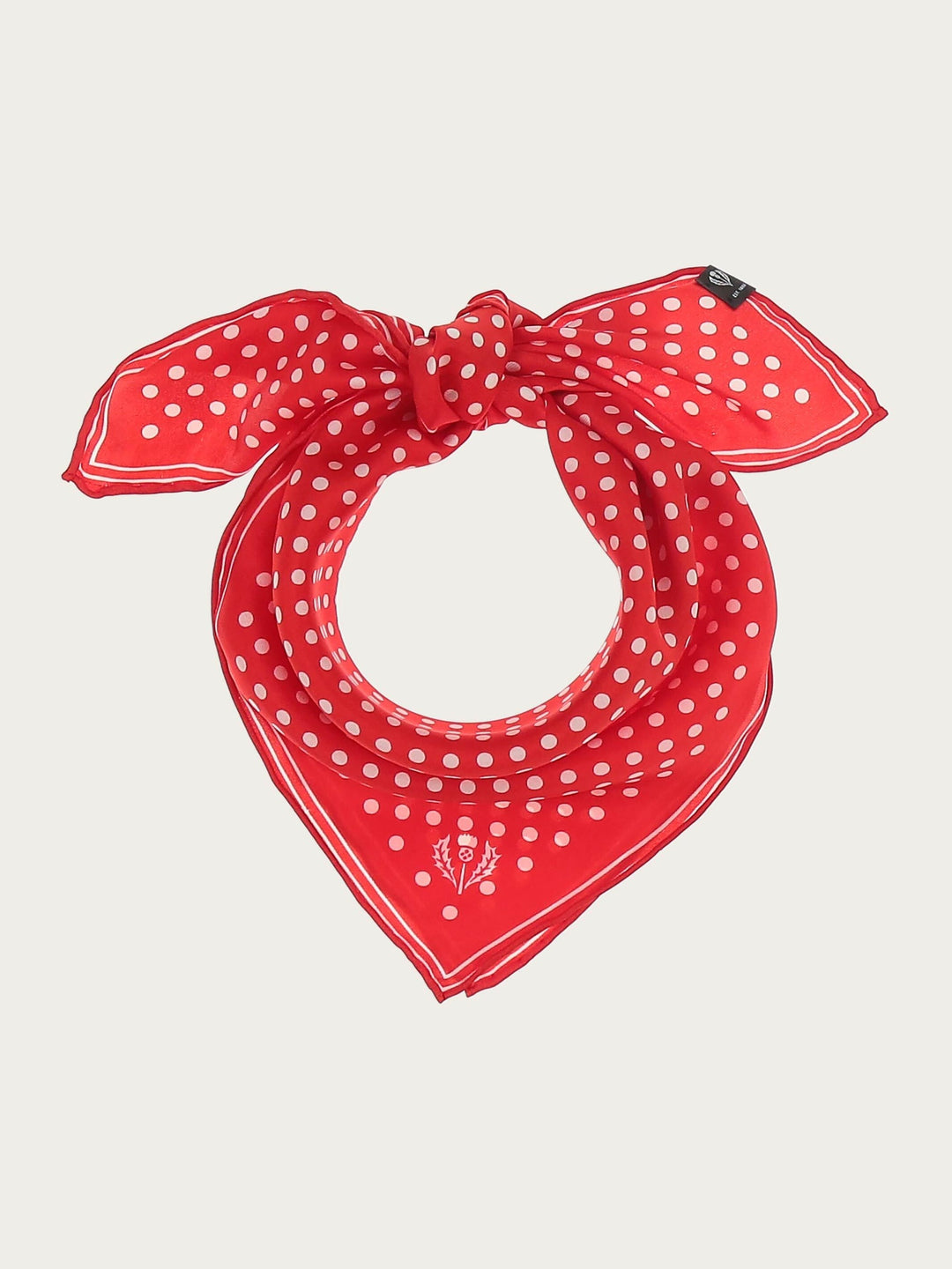 DOTTED NECKERCHIEF MADE OF PURE SILK - True red