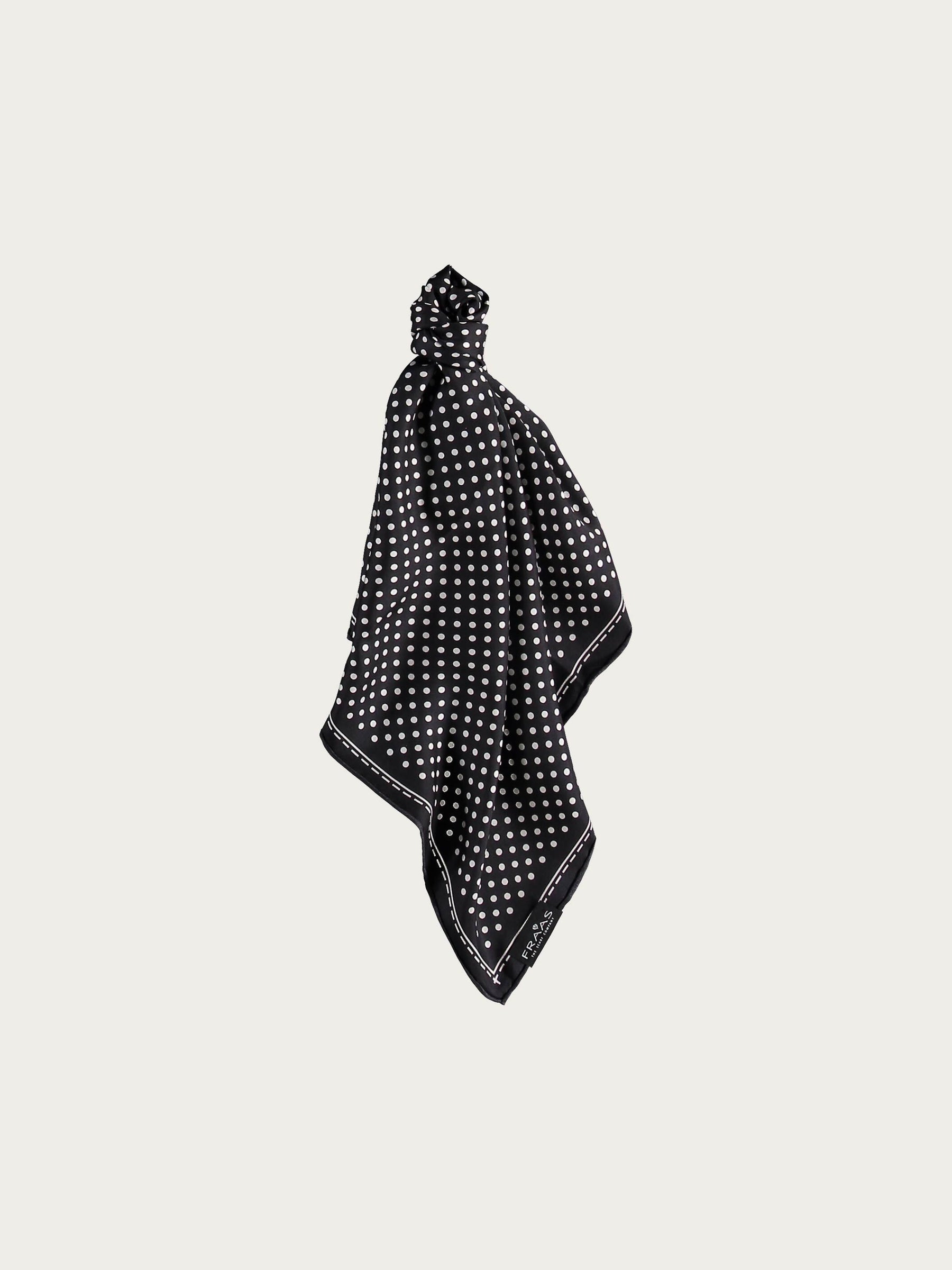 FOULARD À POIS EN PURE SOIE - Noir