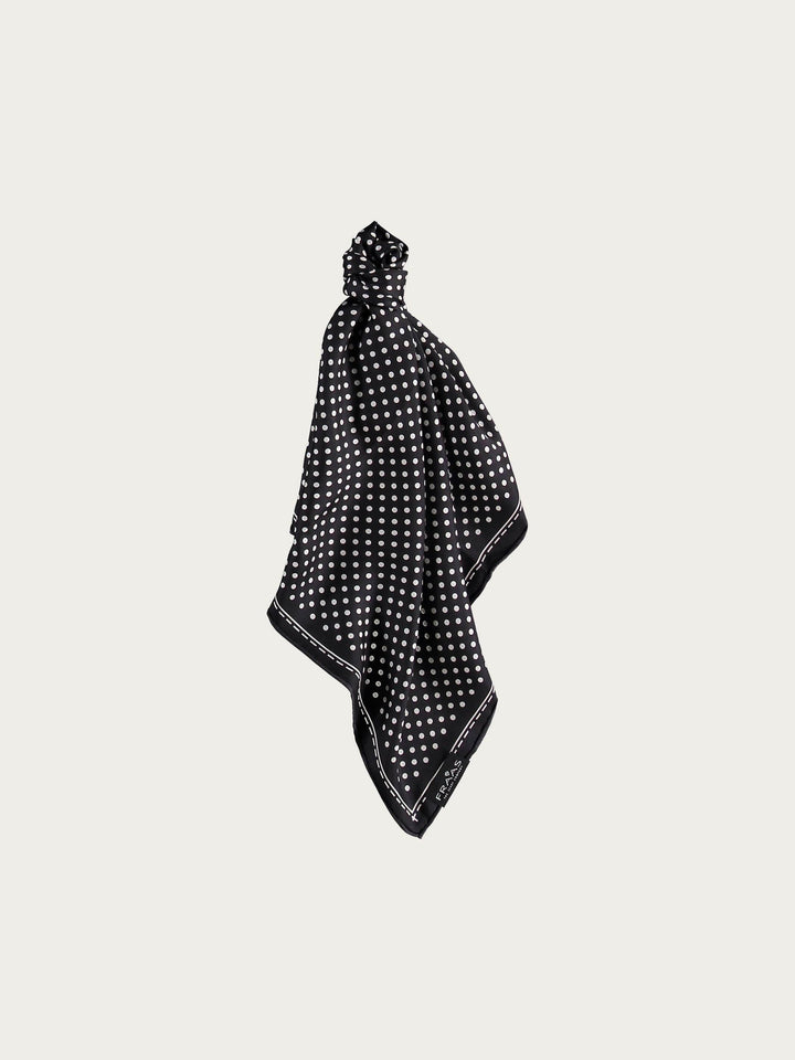DOTTED NECKERCHIEF MADE OF PURE SILK - Black