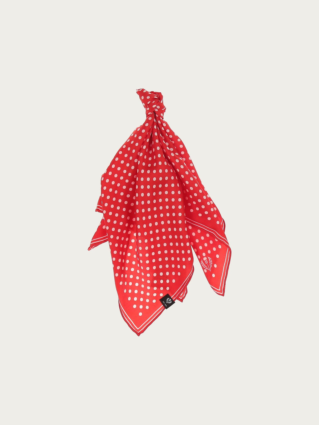 DOTTED NECKERCHIEF MADE OF PURE SILK - True red