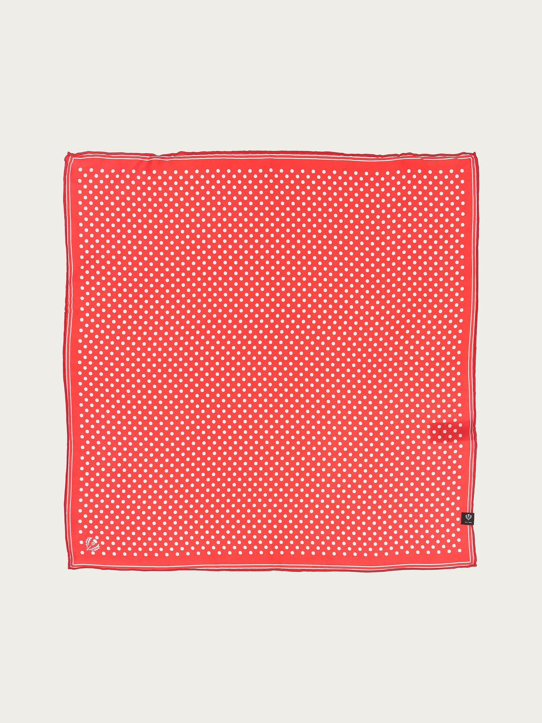 DOTTED NECKERCHIEF MADE OF PURE SILK - True red