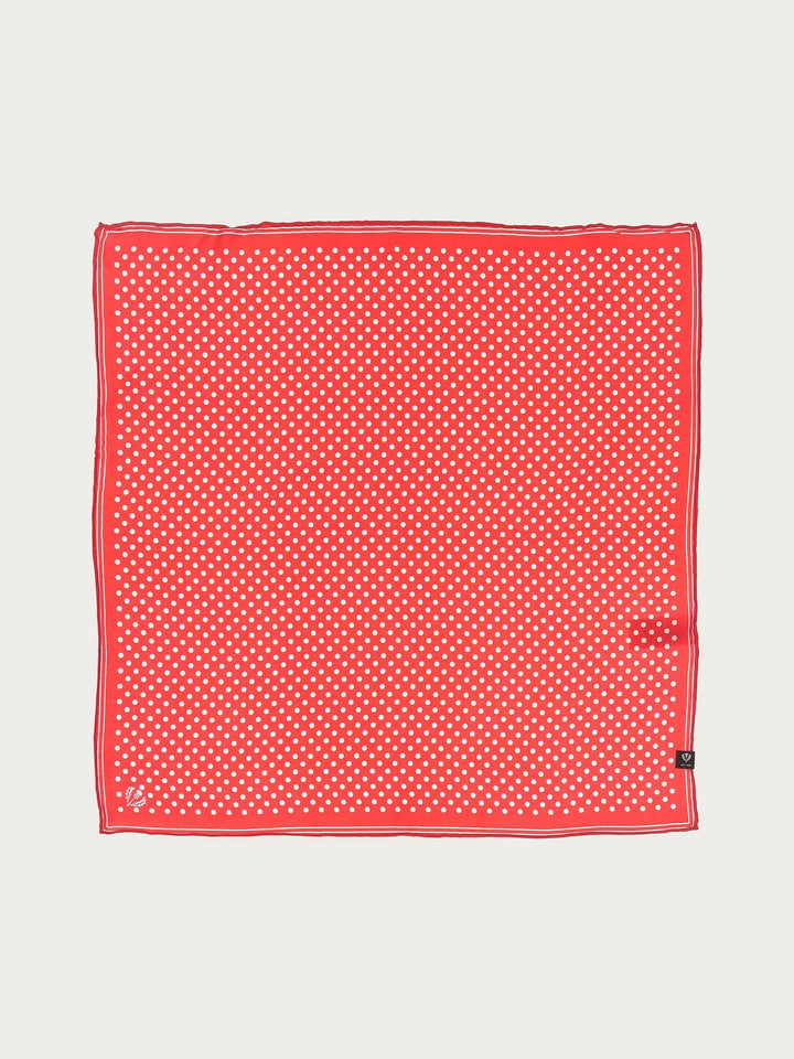 DOTTED NECKERCHIEF MADE OF PURE SILK - True red
