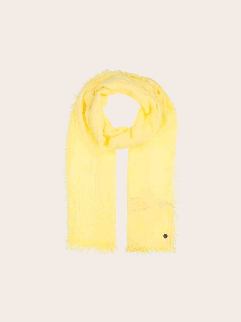 Fraas, OPTIC COLD DYE WOVEN WRAP SCARF - Lemon Drop
