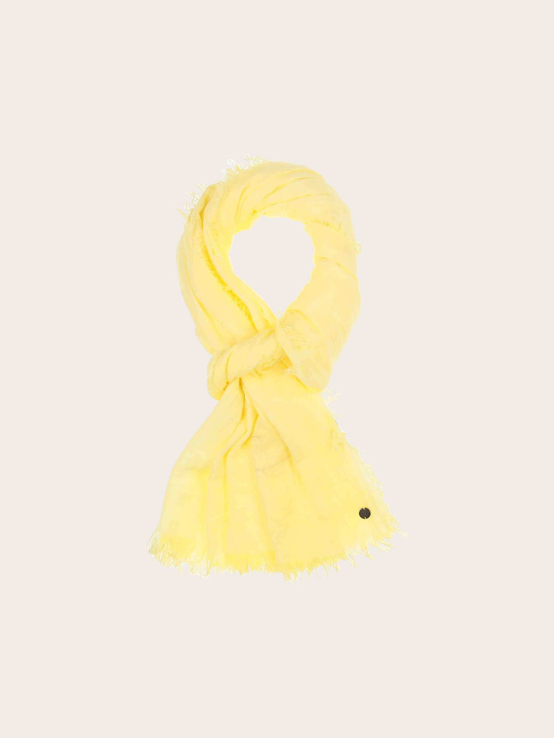 Fraas, OPTIC COLD DYE WOVEN WRAP SCARF - Lemon Drop