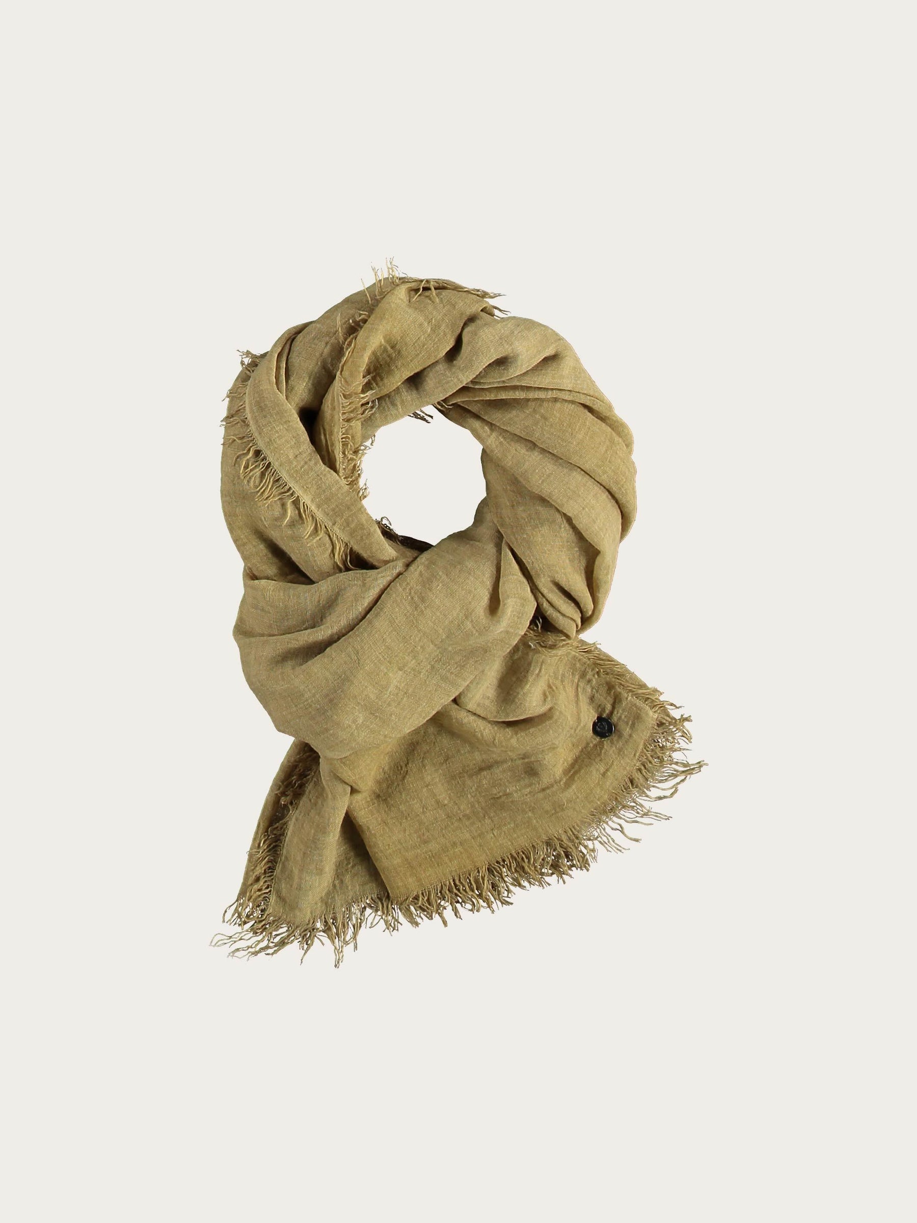 Fraas, OPTIC COLD DYE WOVEN WRAP SCARF - Olive