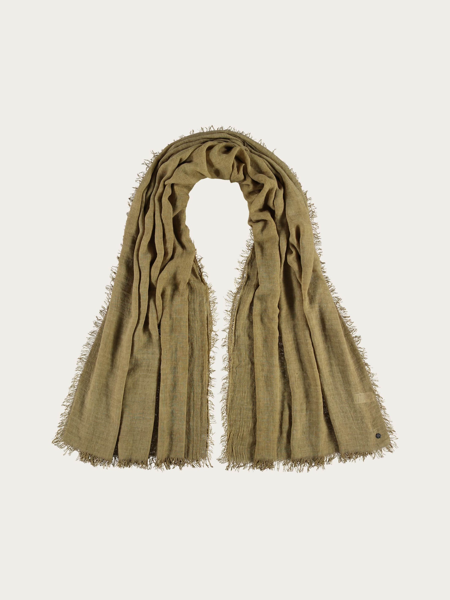 Fraas, OPTIC COLD DYE WOVEN WRAP SCARF - Olive