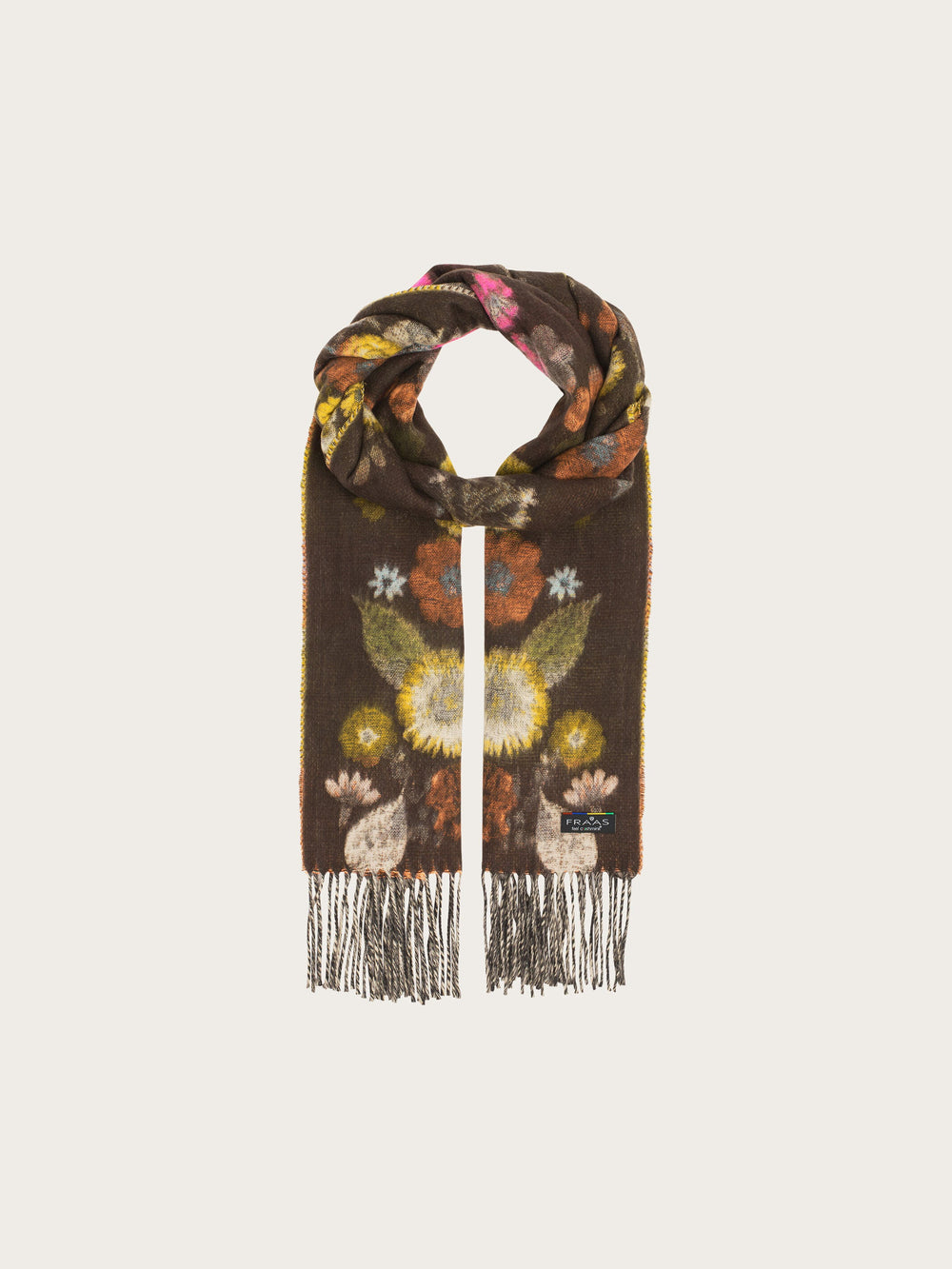 FRAAS Floral Cashmink Scarf - Brownie, view 2
