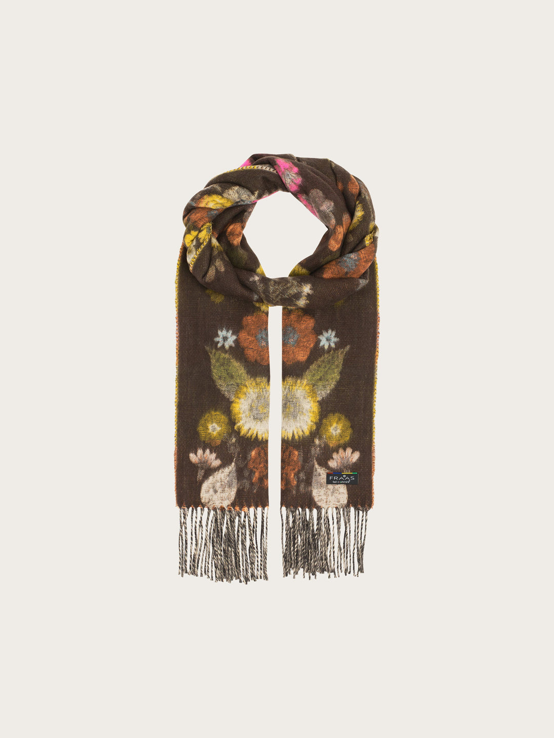 FRAAS Floral Cashmink Scarf - Brownie, view 2