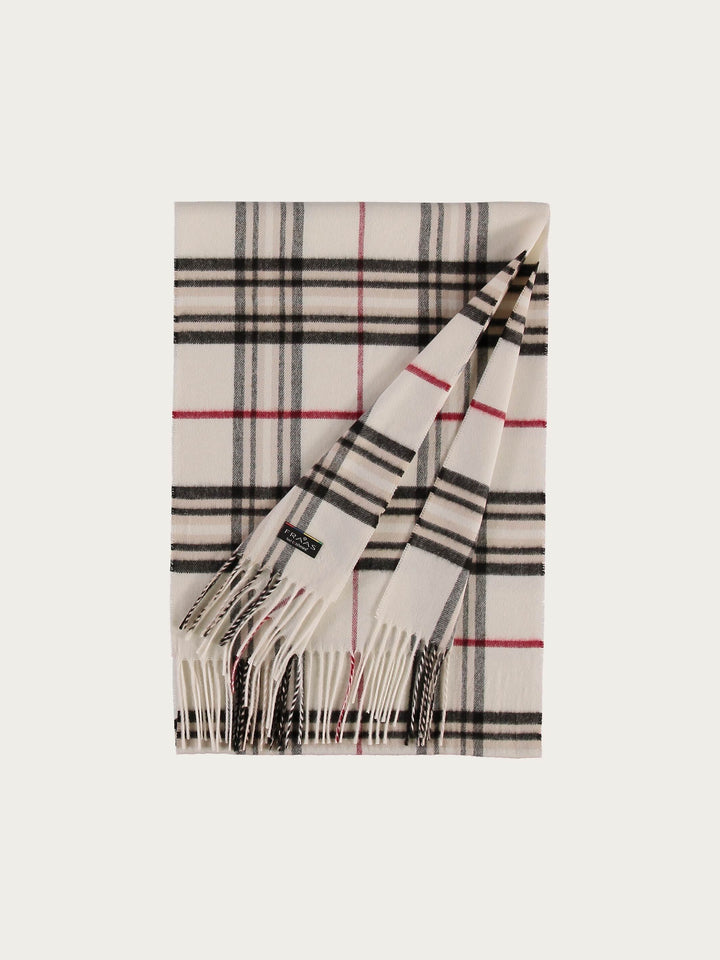 FRAAS Classic Plaid Cashmink Scarf - Off White
