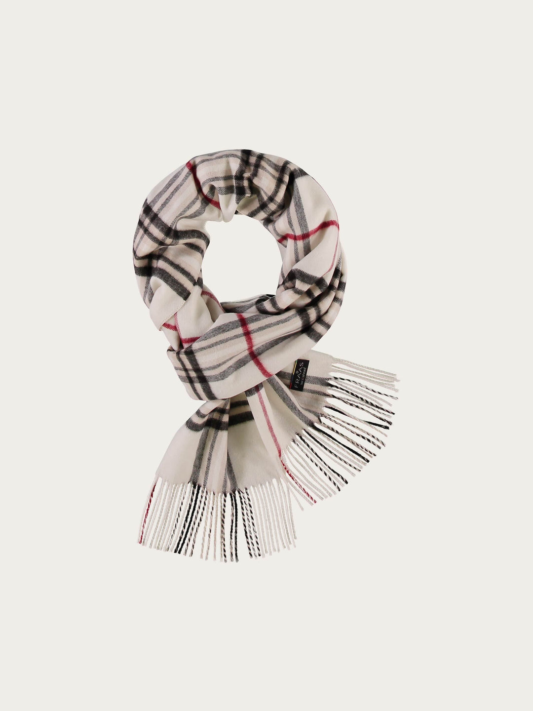 FRAAS Classic Plaid Cashmink Scarf - Off White, view 5