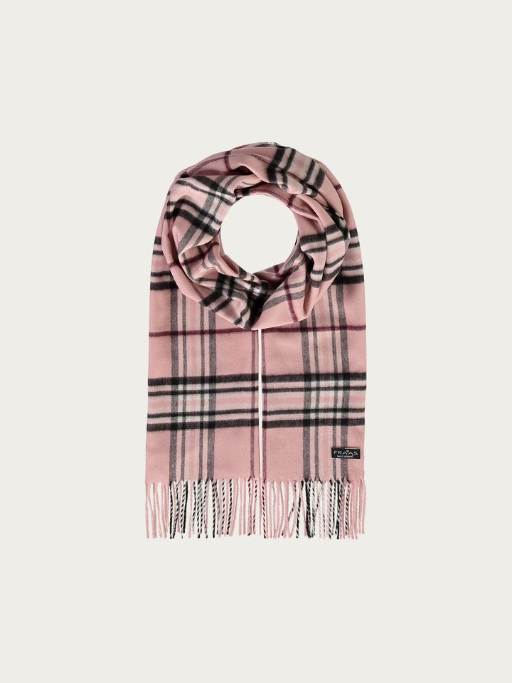FRAAS Classic Plaid Cashmink Scarf - Rose, view 2