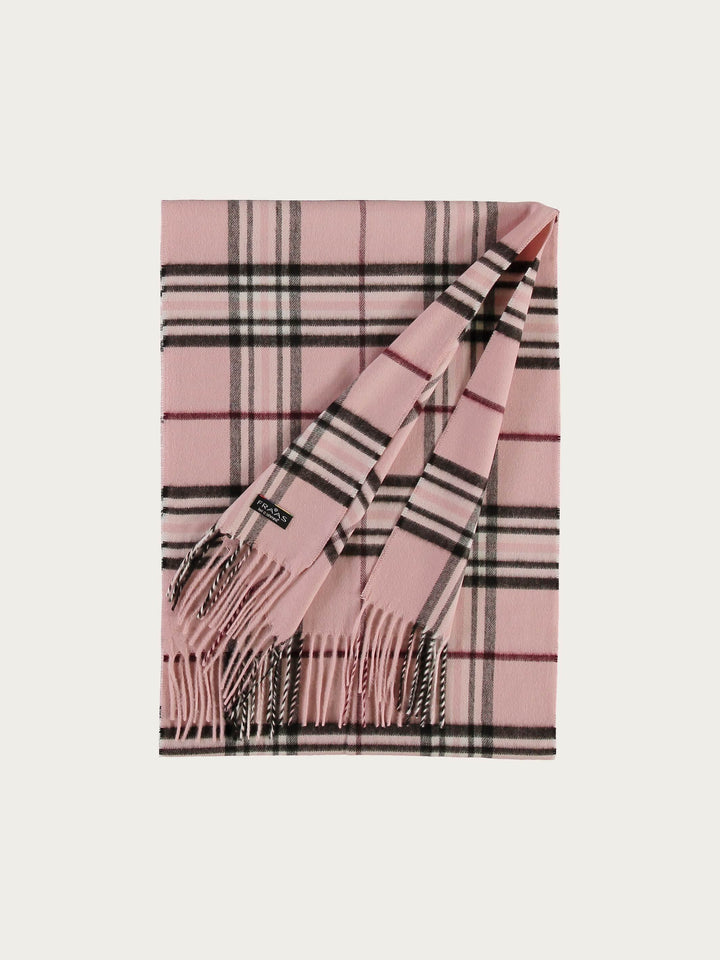 FRAAS Classic Plaid Cashmink Scarf - Rose, view 4