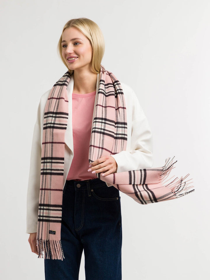 FRAAS Classic Plaid Cashmink Scarf - Rose, view 6