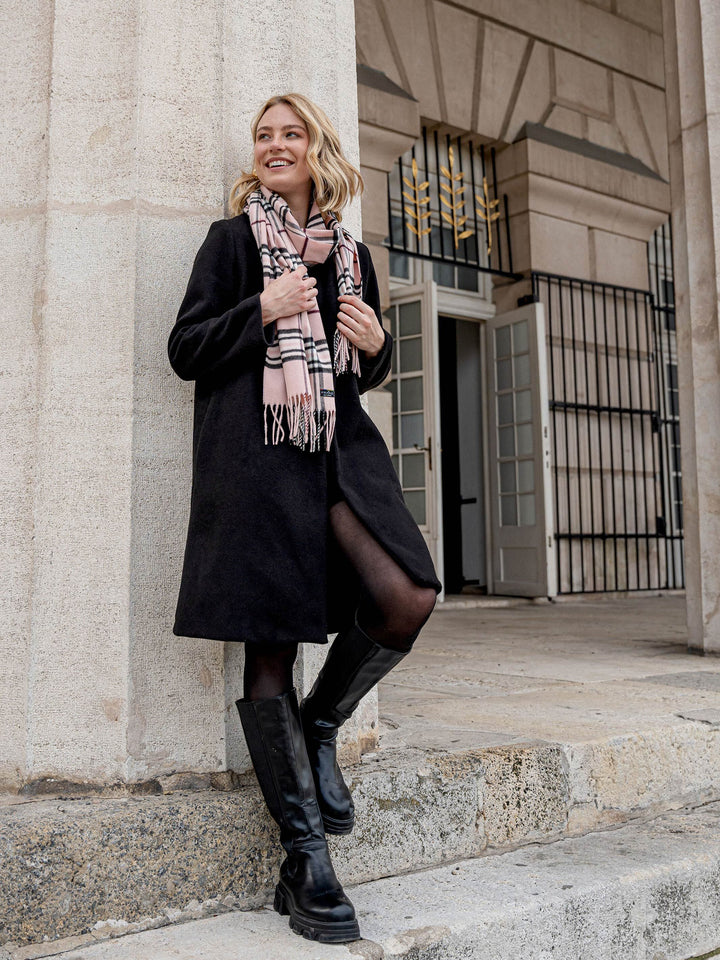 FRAAS Classic Plaid Cashmink Scarf - Rose, view 7