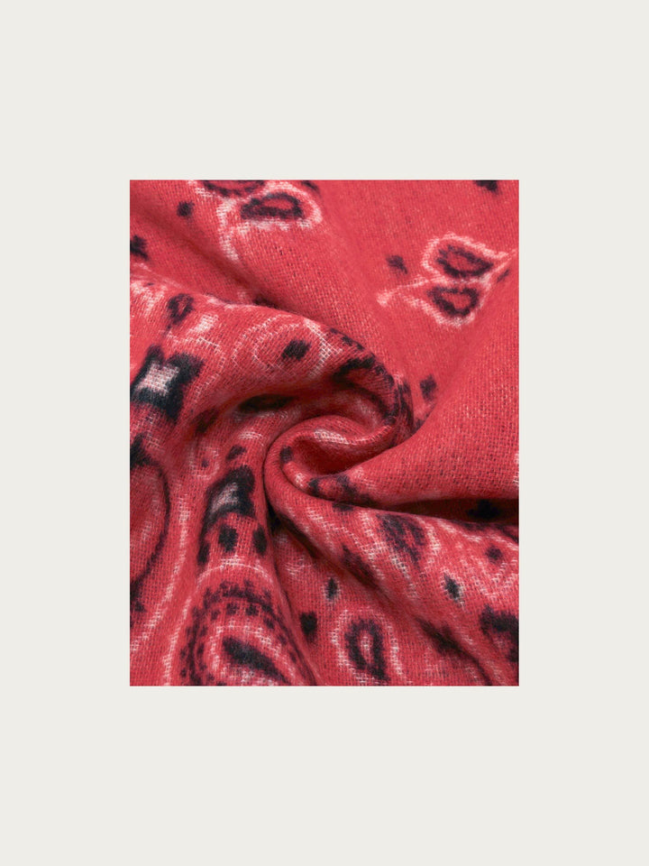 FRAAS Reversible Paisley Cashmink Scarf - True Red, view 4