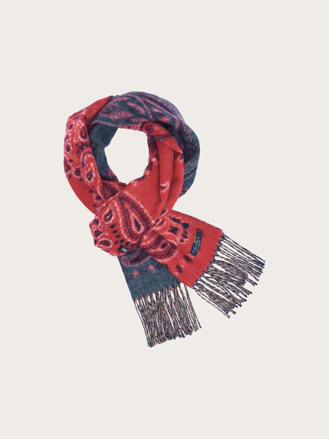 FRAAS Reversible Paisley Cashmink Scarf - True Red, view 5