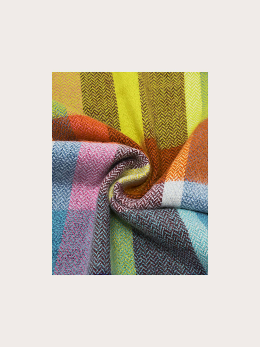 FRAAS Herringbone Check Cashmink Scarf - Zen Blue, view 3