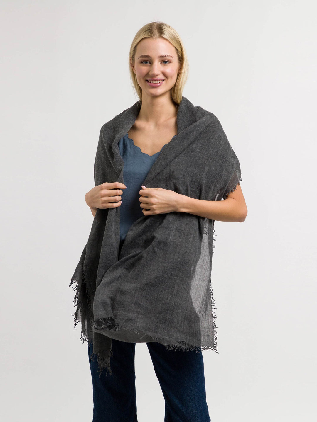 ÉTOLE UNIE EN MÉLANGE DE VISCOSE - Noir