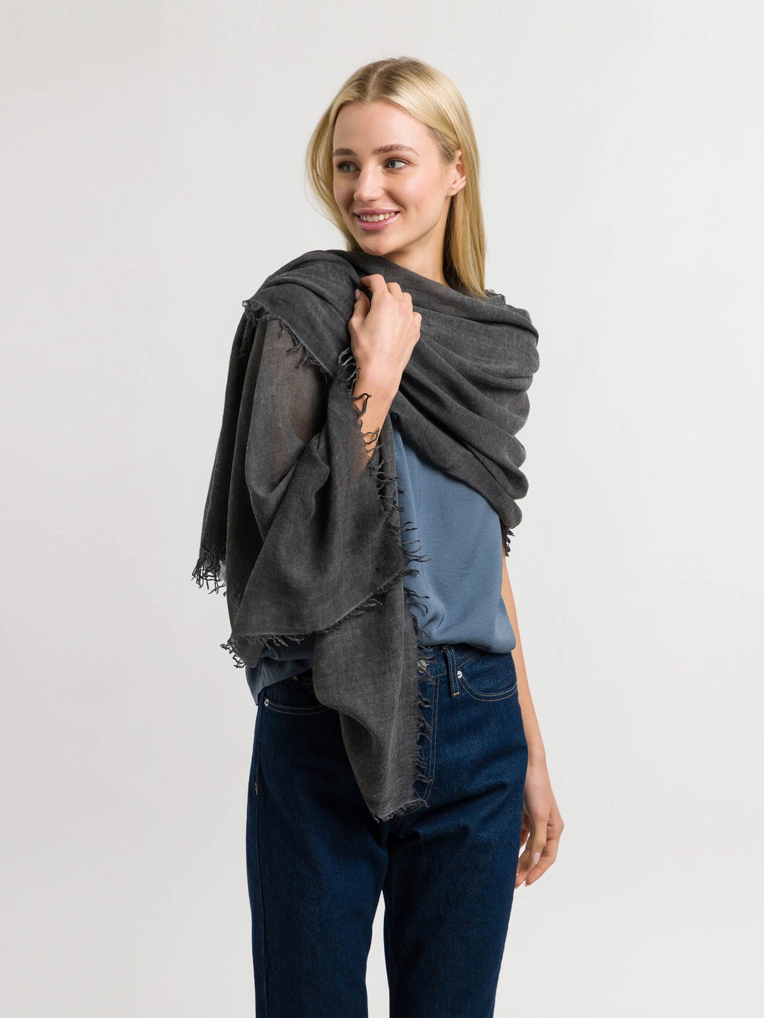 ÉTOLE UNIE EN MÉLANGE DE VISCOSE - Noir